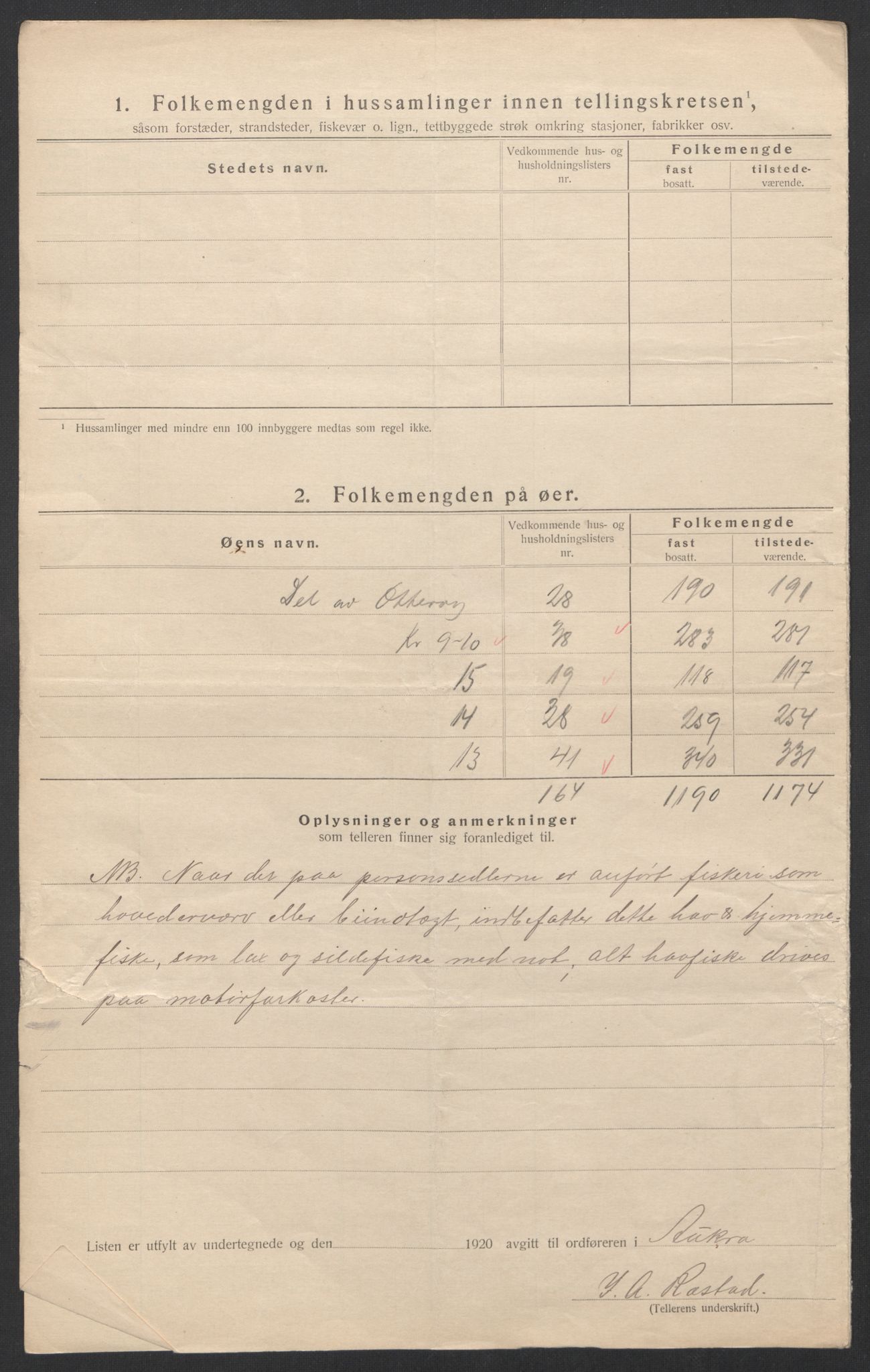 SAT, 1920 census for Aukra, 1920, p. 57