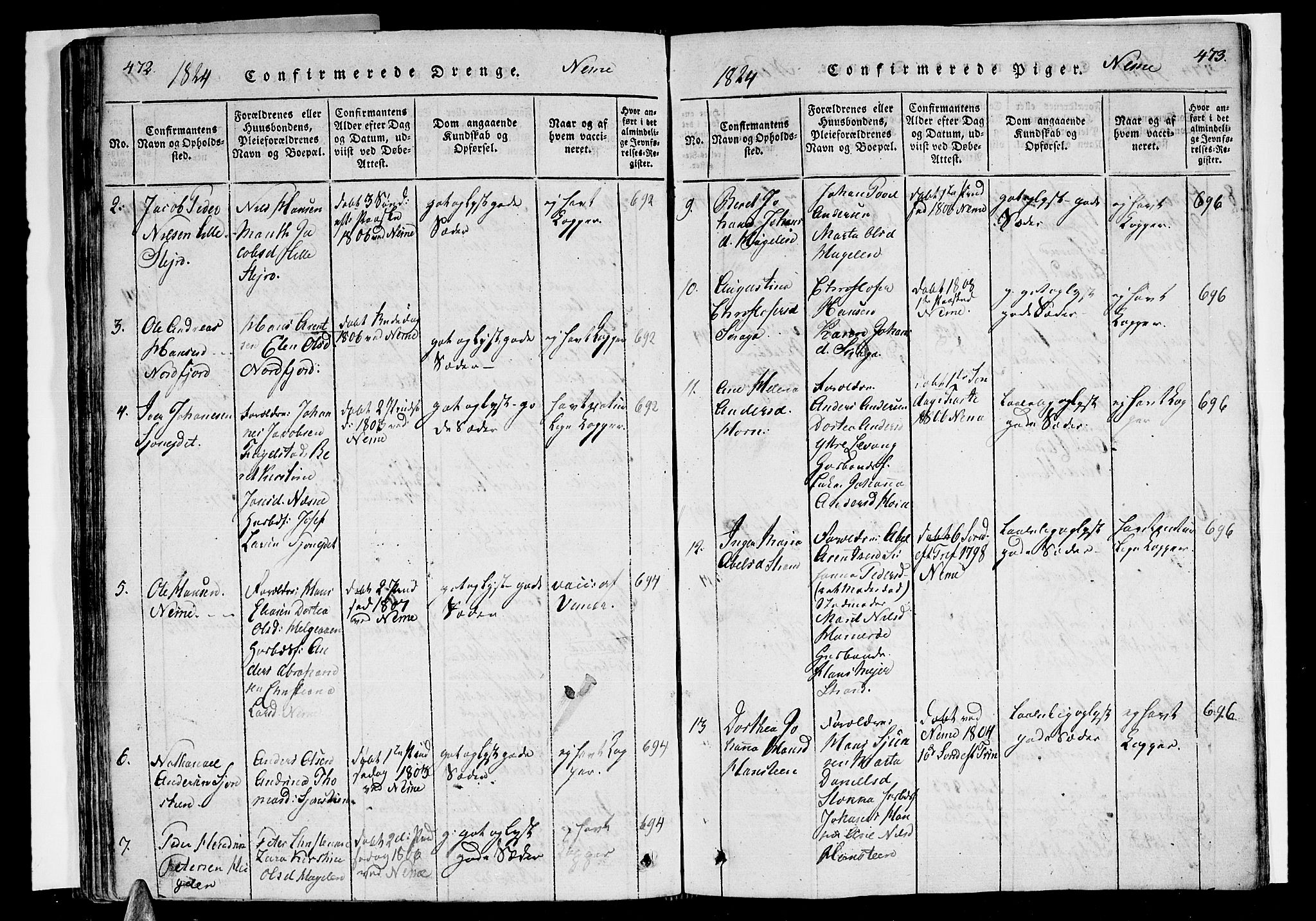 Ministerialprotokoller, klokkerbøker og fødselsregistre - Nordland, AV/SAT-A-1459/838/L0546: Parish register (official) no. 838A05 /1, 1820-1828, p. 472-473