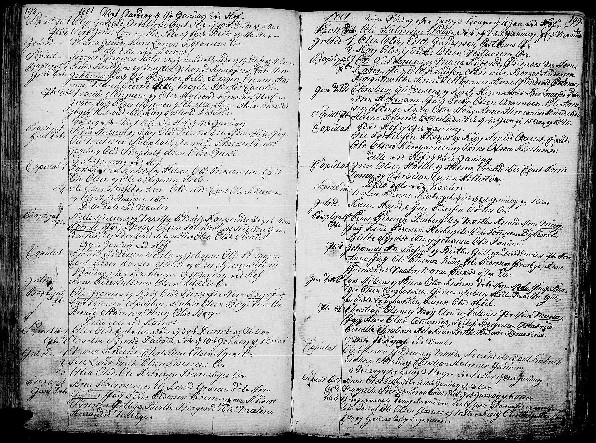 Hof prestekontor, AV/SAH-PREST-038/H/Ha/Haa/L0004: Parish register (official) no. 4, 1790-1815, p. 198-199