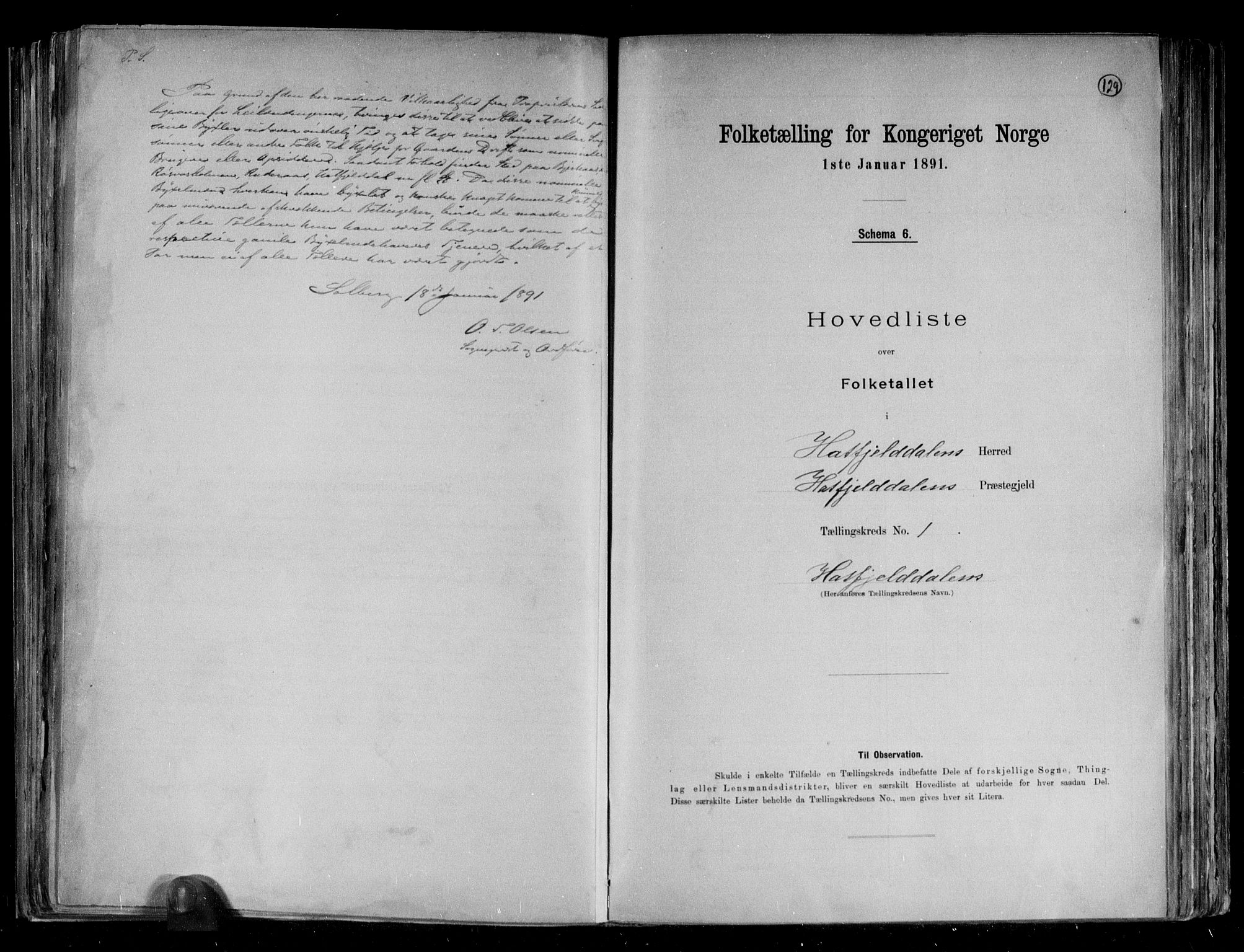 RA, 1891 census for 1826 Hattfjelldal, 1891, p. 4