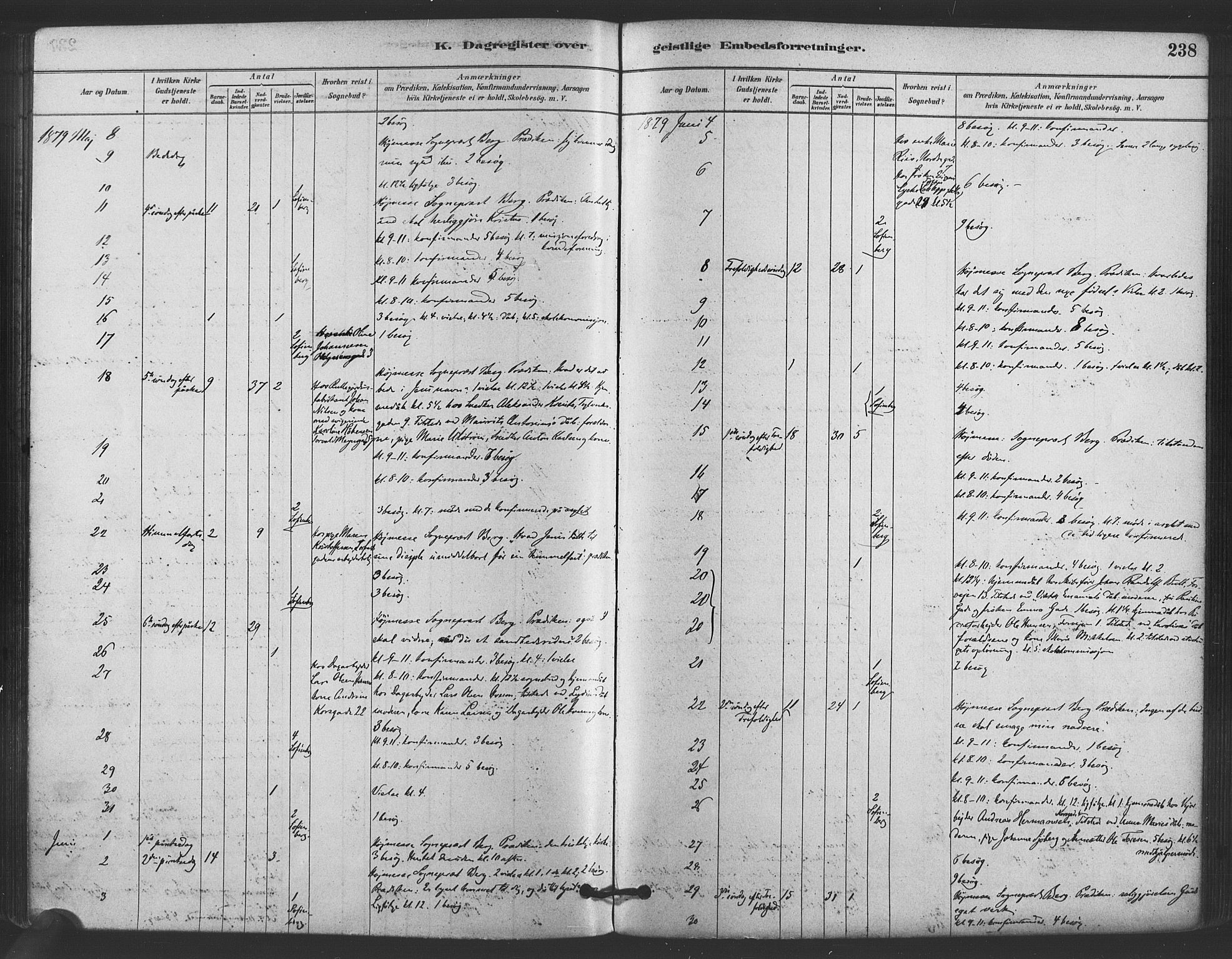 Paulus prestekontor Kirkebøker, AV/SAO-A-10871/F/Fa/L0005: Parish register (official) no. 5, 1879-1889, p. 238