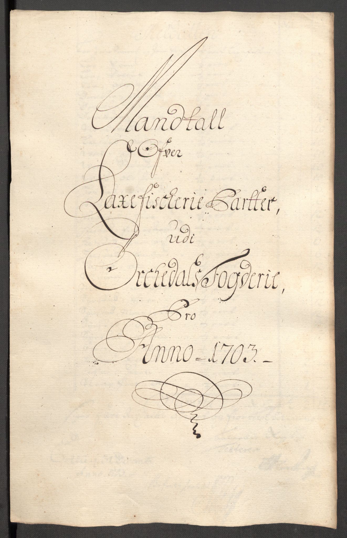 Rentekammeret inntil 1814, Reviderte regnskaper, Fogderegnskap, RA/EA-4092/R60/L3953: Fogderegnskap Orkdal og Gauldal, 1703, p. 107
