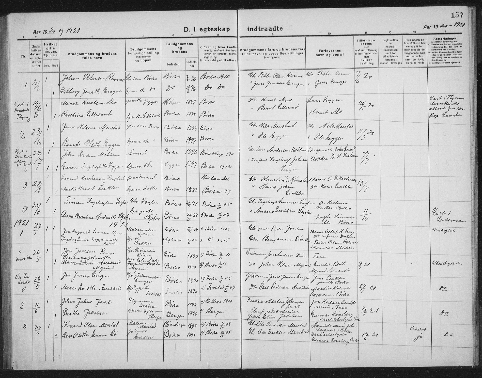 Ministerialprotokoller, klokkerbøker og fødselsregistre - Sør-Trøndelag, SAT/A-1456/665/L0778: Parish register (copy) no. 665C03, 1916-1938, p. 157