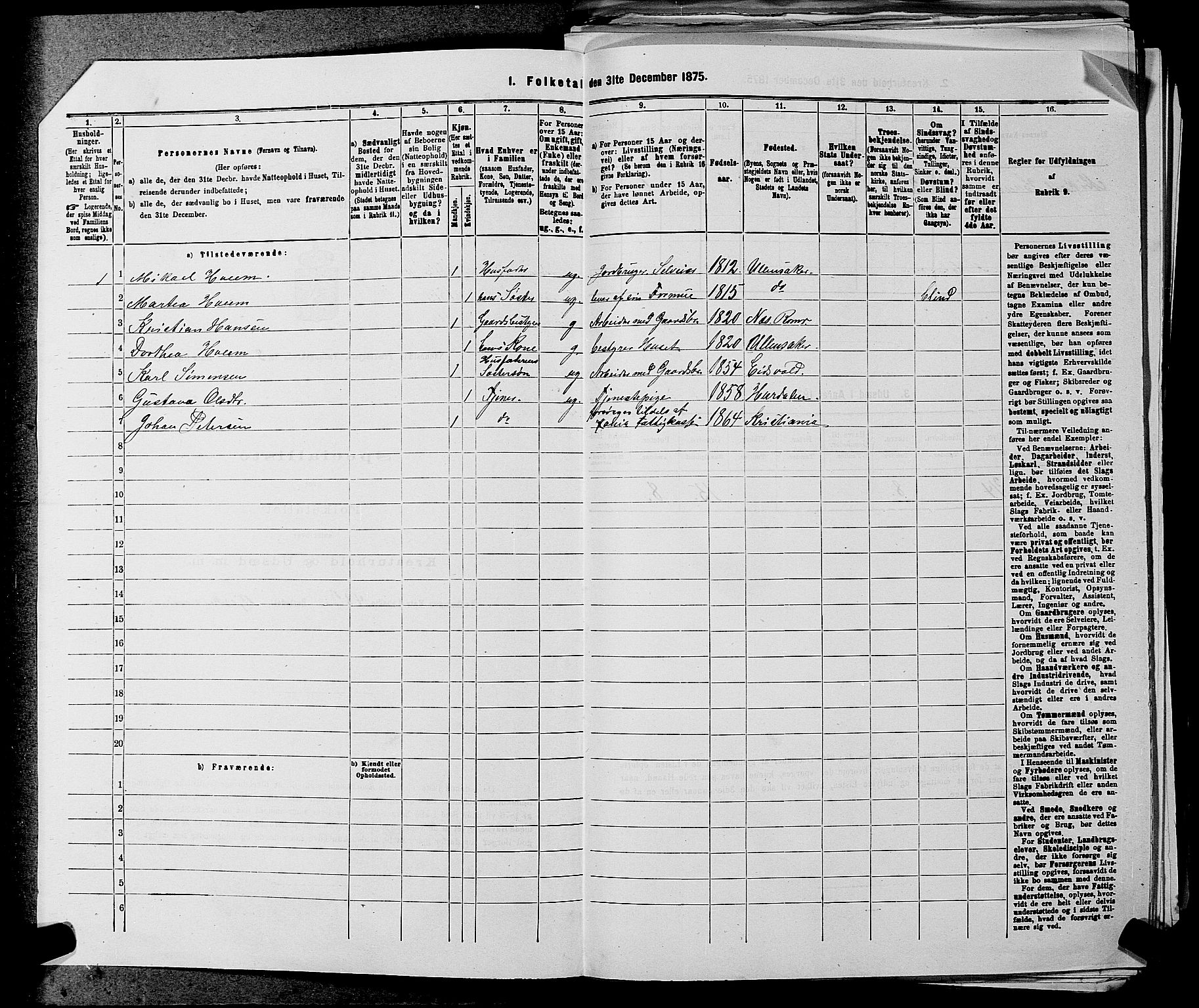 RA, 1875 census for 0238P Nannestad, 1875, p. 366