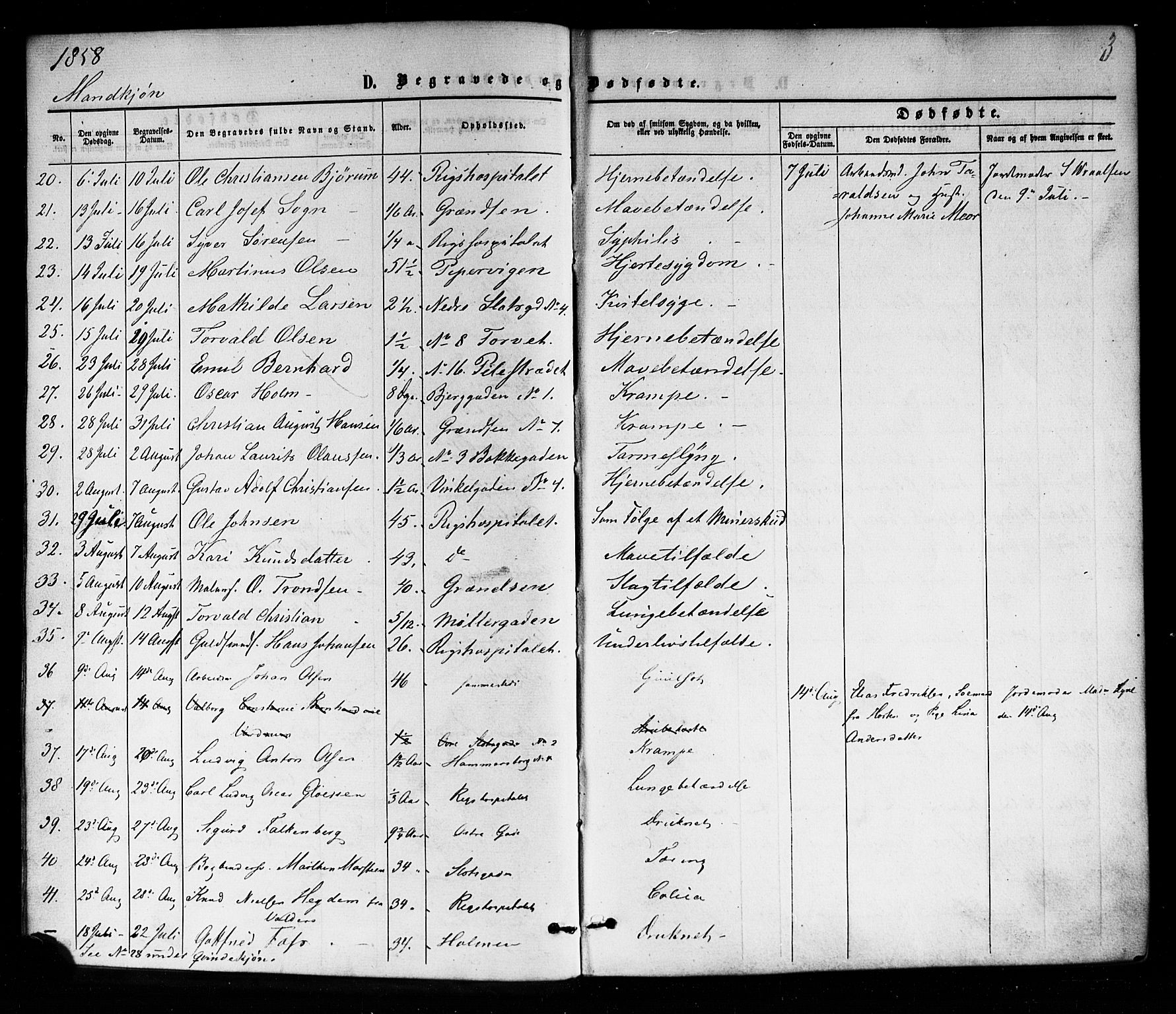 Trefoldighet prestekontor Kirkebøker, SAO/A-10882/F/Fd/L0001: Parish register (official) no. IV 1, 1858-1877, p. 3