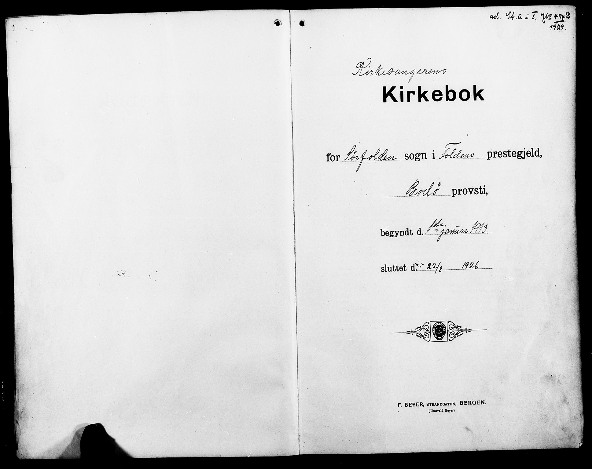 Ministerialprotokoller, klokkerbøker og fødselsregistre - Nordland, AV/SAT-A-1459/854/L0787: Parish register (copy) no. 854C03, 1913-1926, p. 2