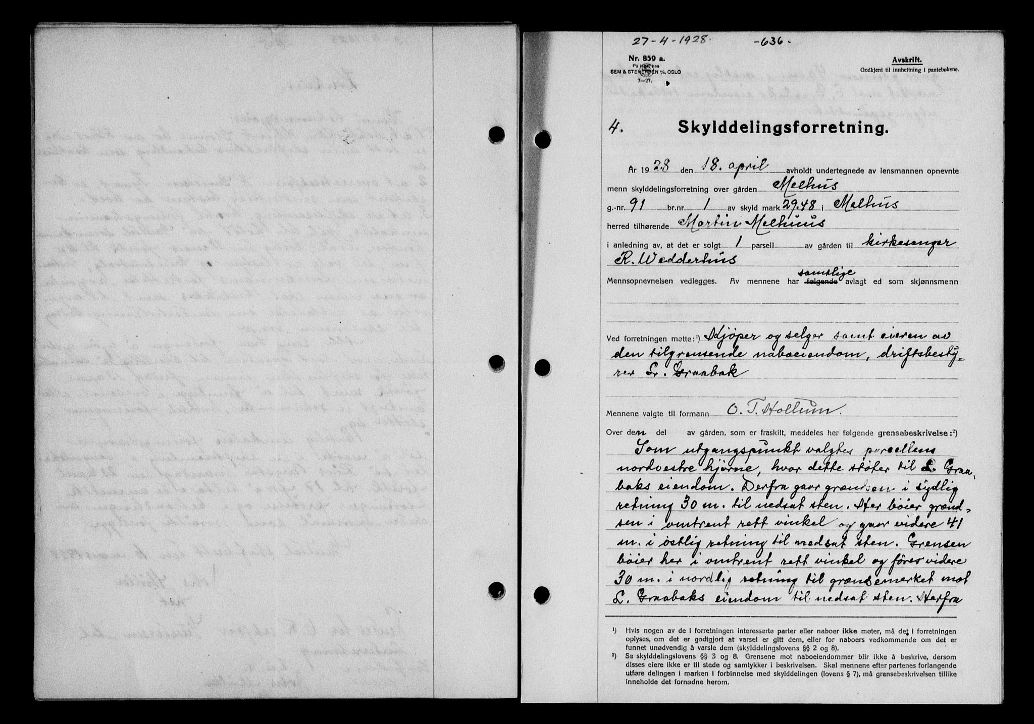 Gauldal sorenskriveri, SAT/A-0014/1/2/2C/L0036: Mortgage book no. 37, 1927-1928, Deed date: 27.04.1928