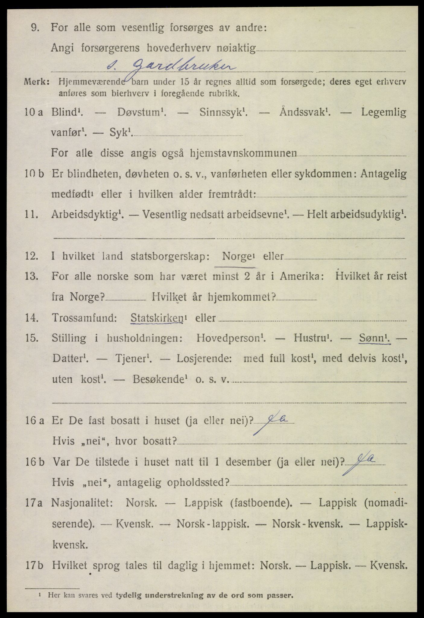 SAT, 1920 census for Flatanger, 1920, p. 801