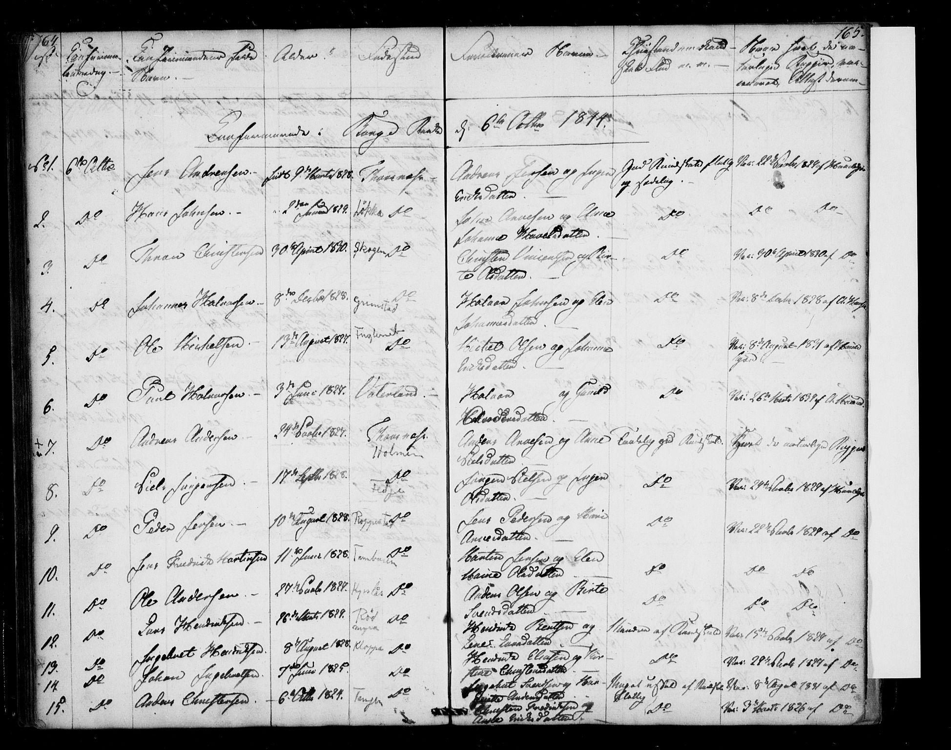 Borge prestekontor Kirkebøker, AV/SAO-A-10903/F/Fb/L0001: Parish register (official) no. II 1, 1836-1852, p. 164-165