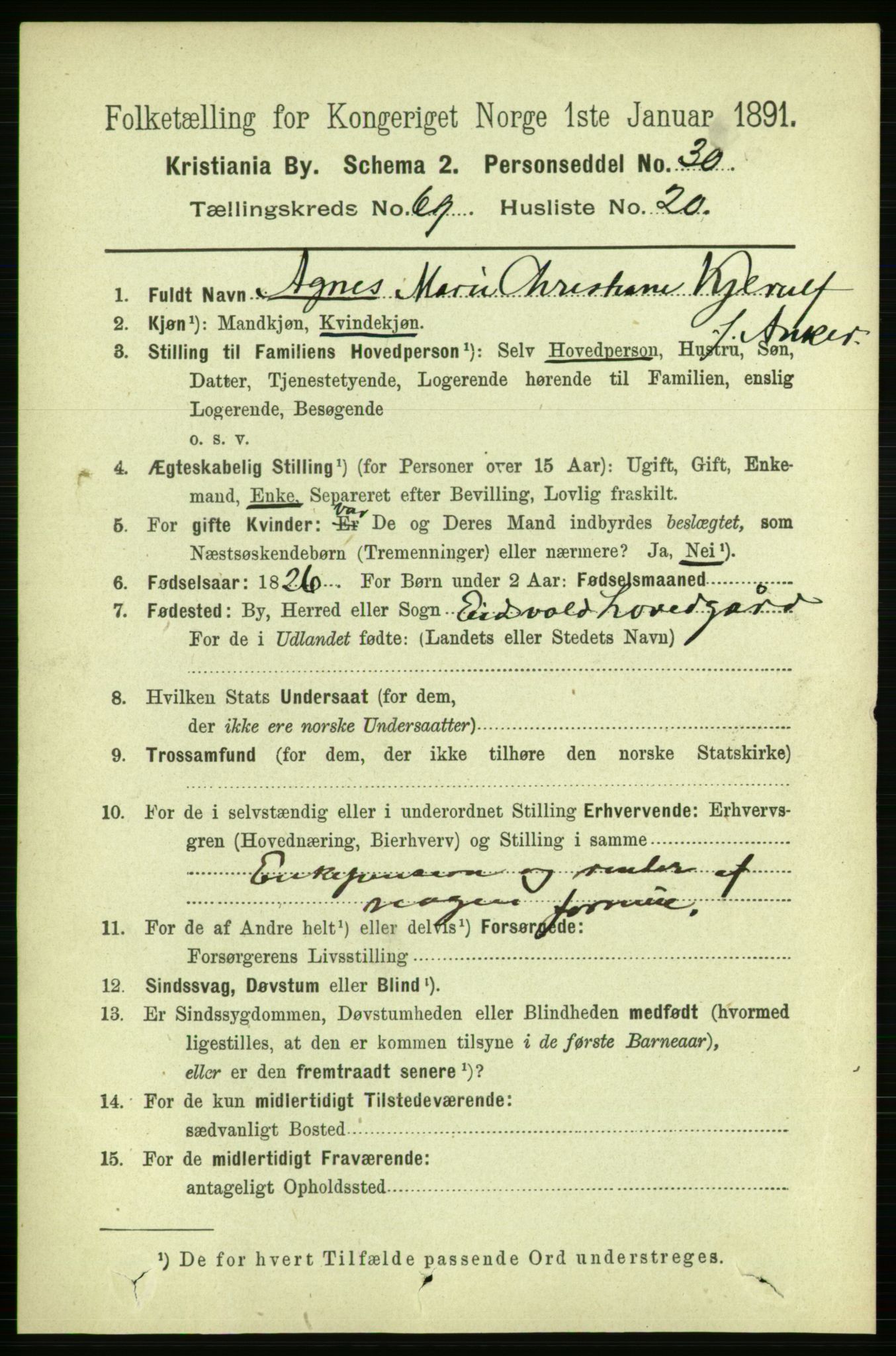 RA, 1891 census for 0301 Kristiania, 1891, p. 38487