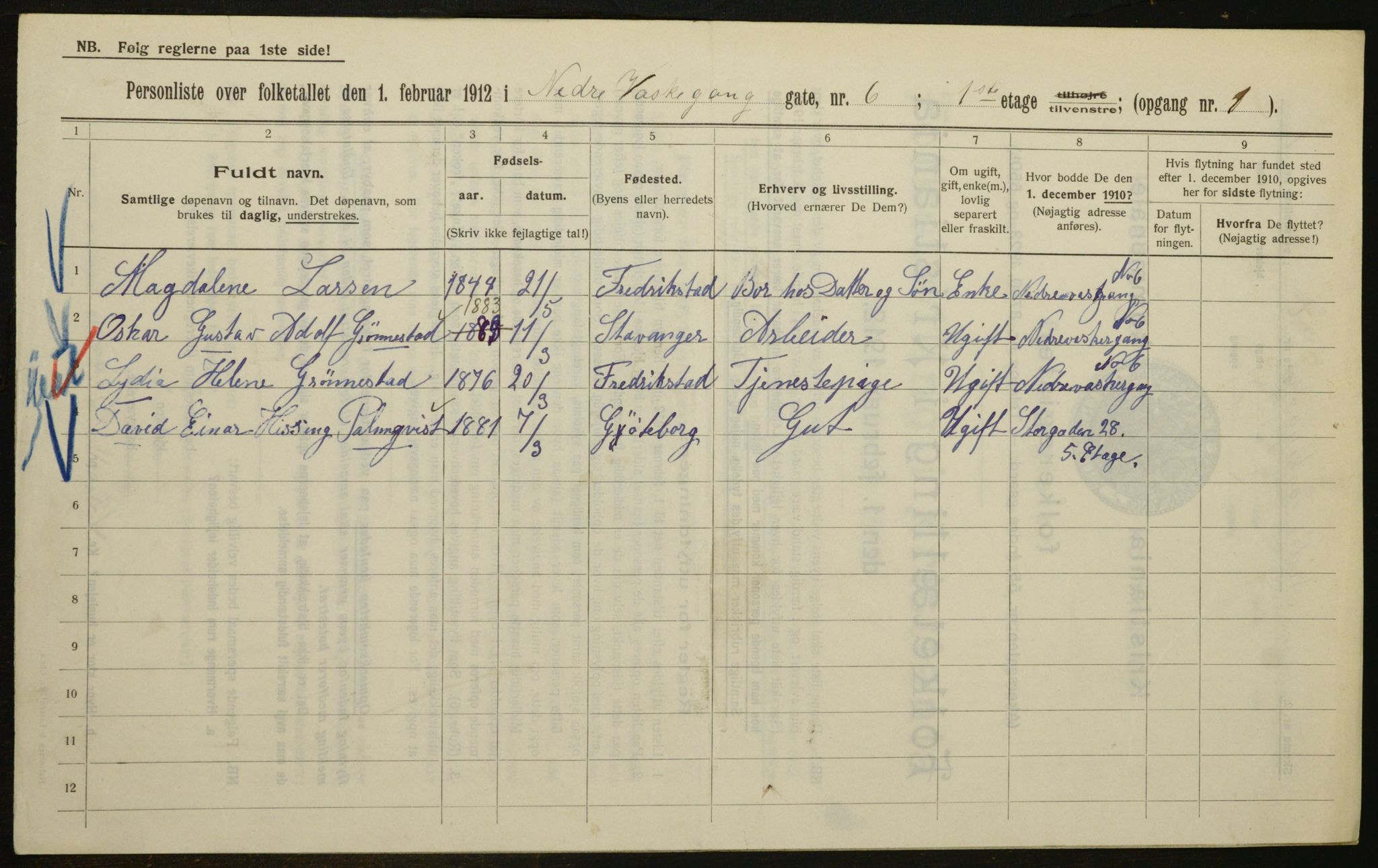 OBA, Municipal Census 1912 for Kristiania, 1912, p. 70113