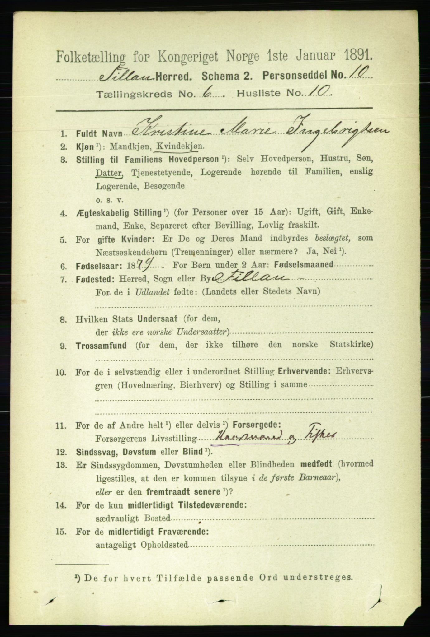 RA, 1891 census for 1616 Fillan, 1891, p. 1335