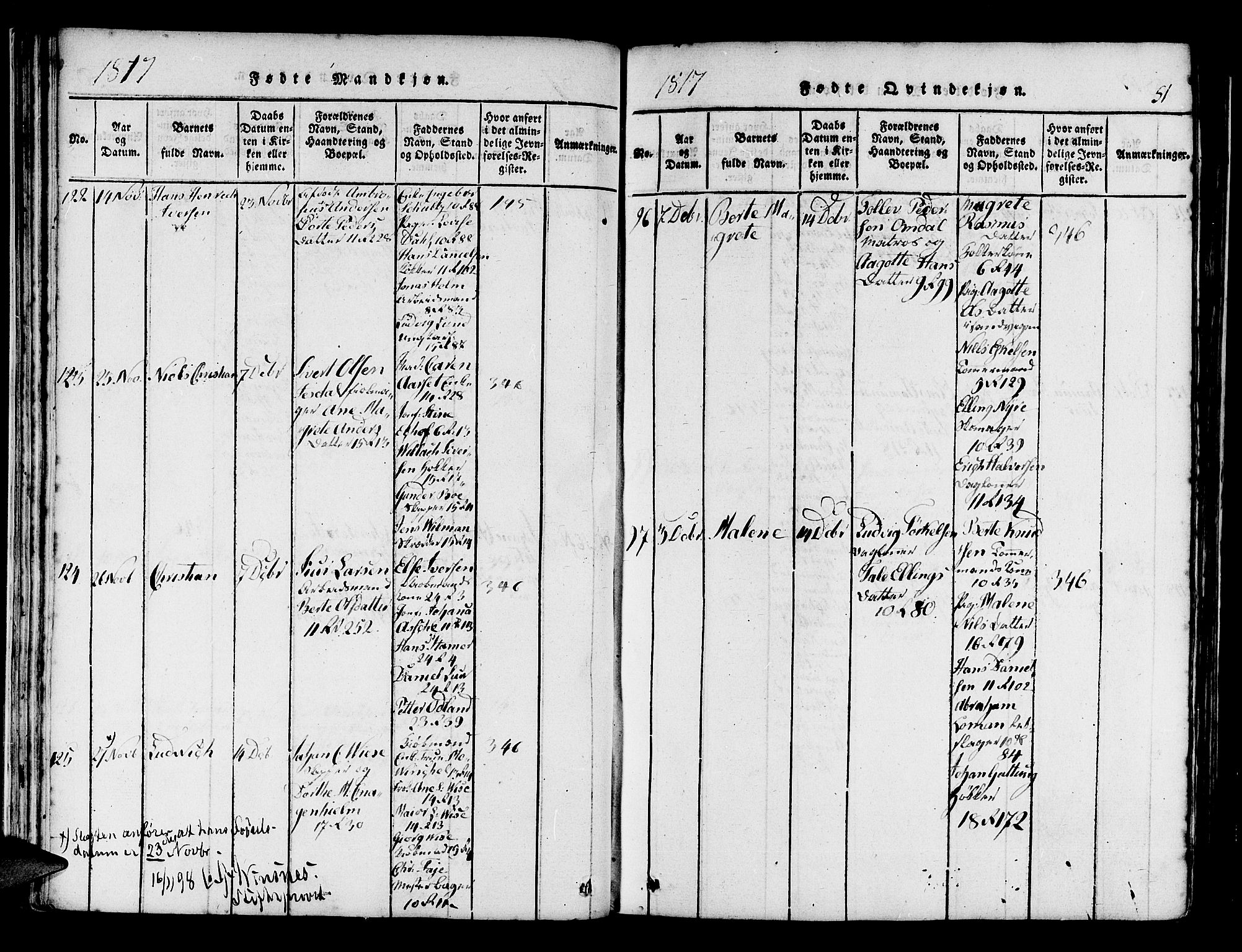 Domkirken sokneprestembete, AV/SAB-A-74801/H/Haa/L0010: Parish register (official) no. A 10, 1816-1821, p. 51