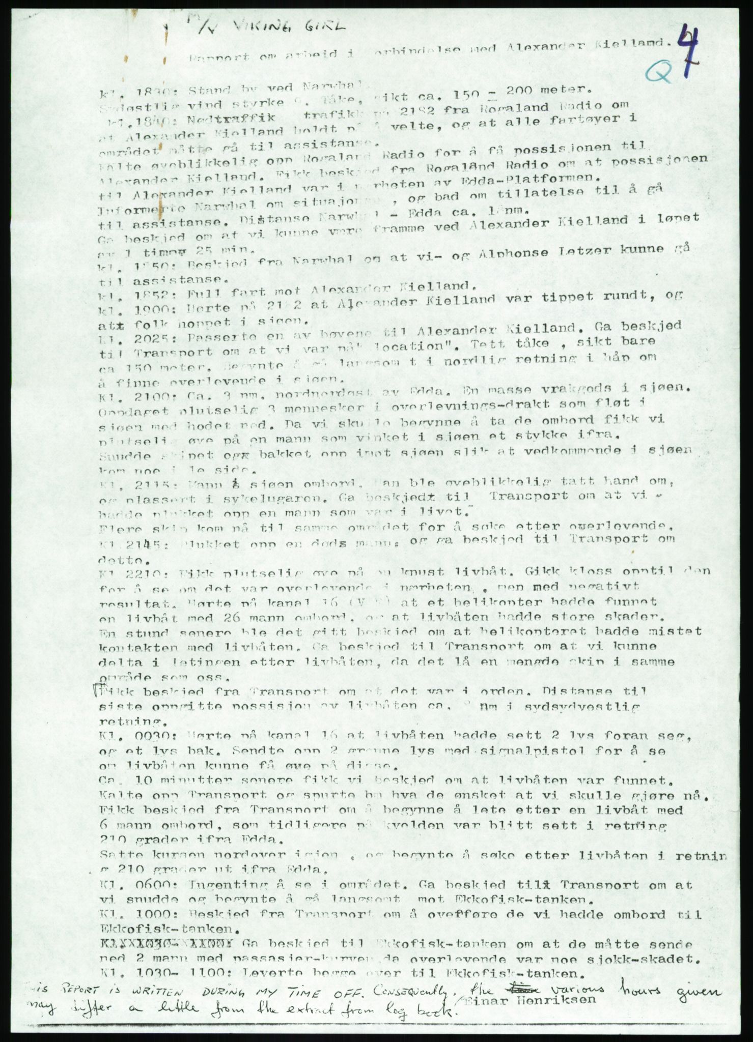 Justisdepartementet, Granskningskommisjonen ved Alexander Kielland-ulykken 27.3.1980, RA/S-1165/D/L0017: P Hjelpefartøy (Doku.liste + P1-P6 av 6)/Q Hovedredningssentralen (Q0-Q27 av 27), 1980-1981, p. 144