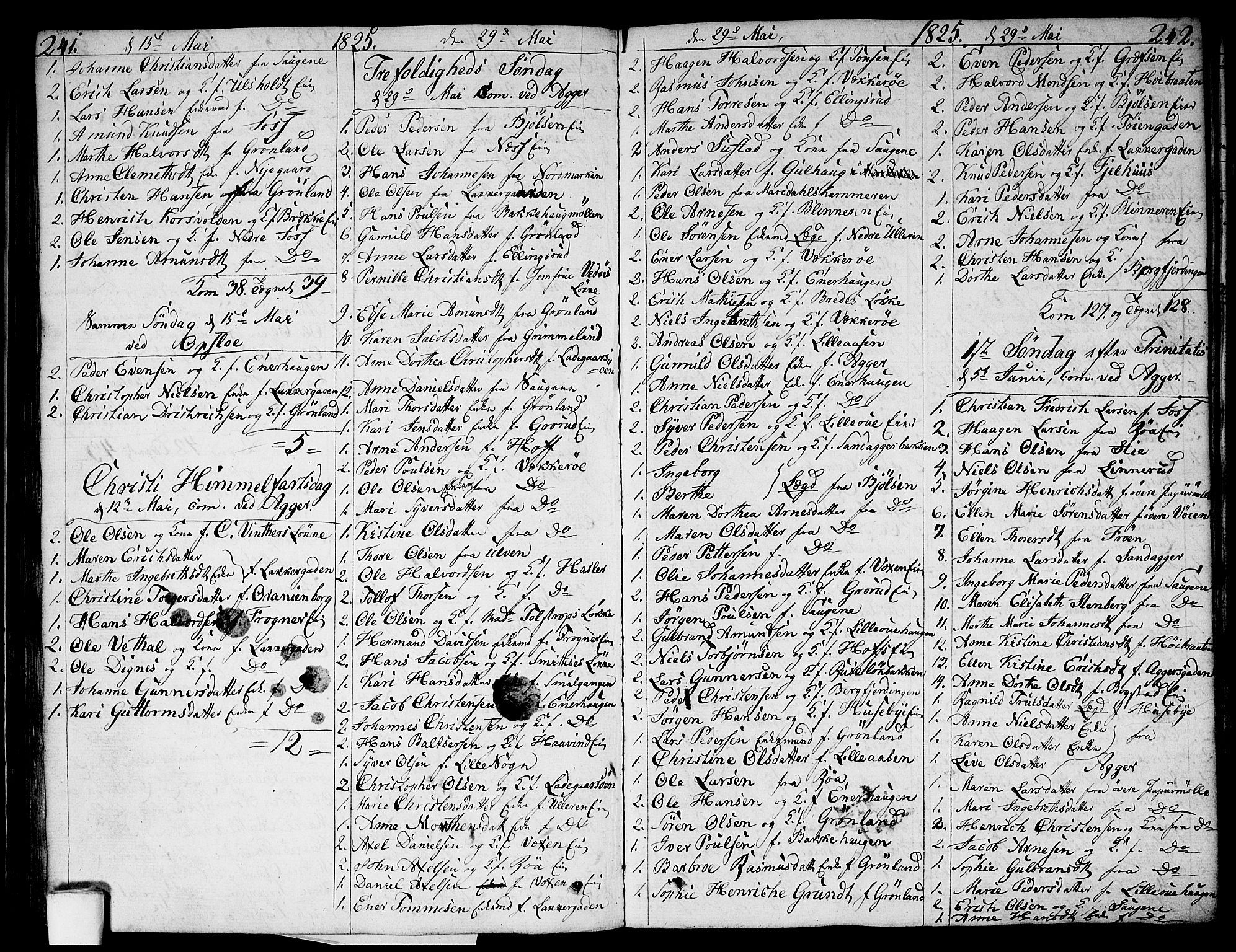 Aker prestekontor kirkebøker, AV/SAO-A-10861/G/L0003: Parish register (copy) no. 3, 1819-1836, p. 241-242