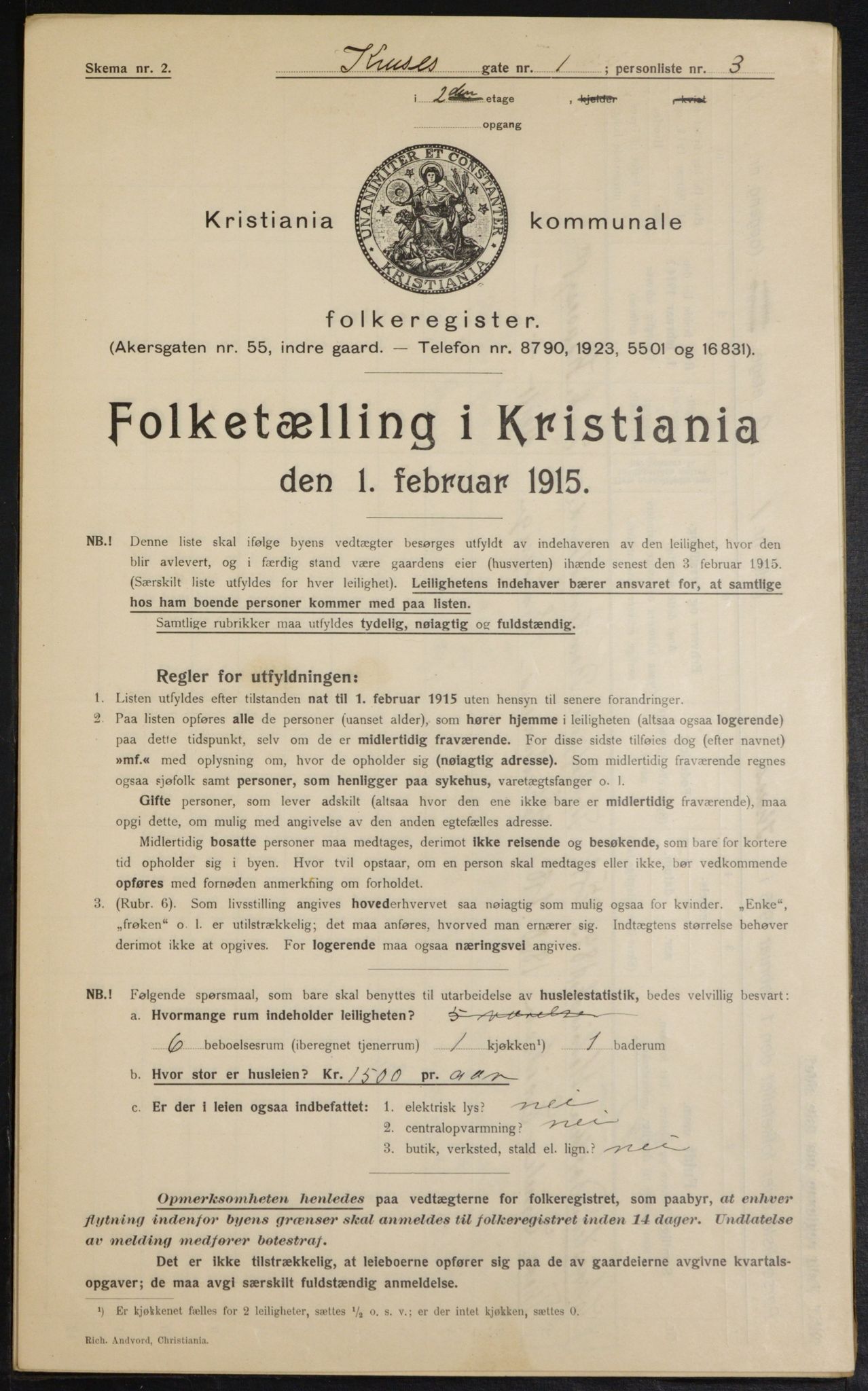 OBA, Municipal Census 1915 for Kristiania, 1915, p. 54422