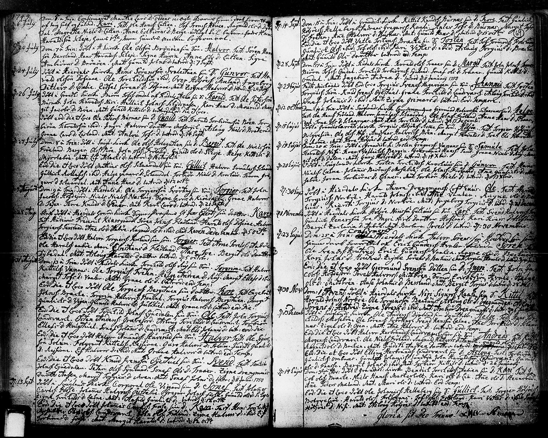 Hjartdal kirkebøker, SAKO/A-270/F/Fa/L0003: Parish register (official) no. I 3, 1727-1775, p. 69