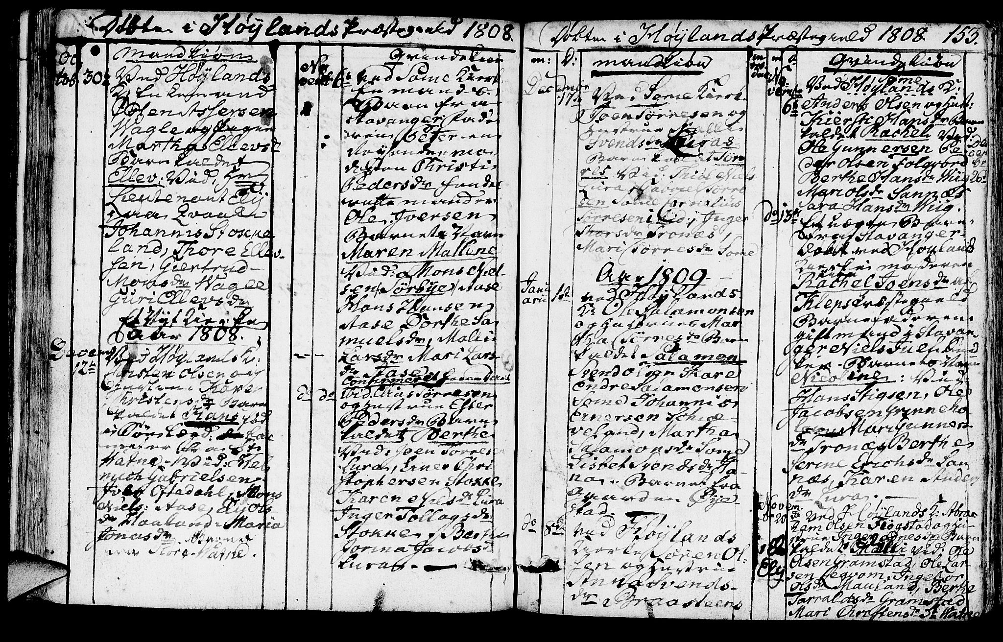 Høyland sokneprestkontor, SAST/A-101799/001/30BA/L0005: Parish register (official) no. A 5, 1804-1815, p. 153
