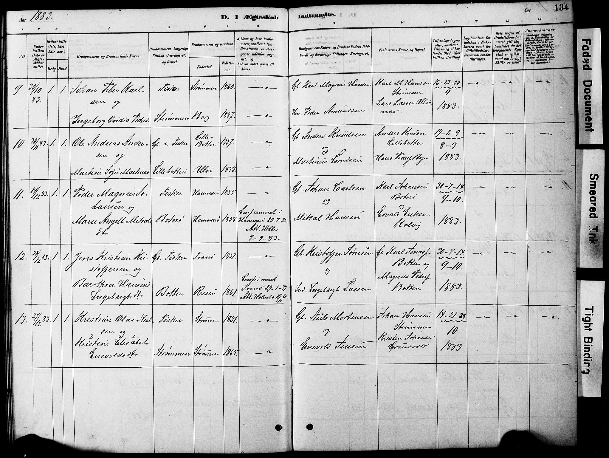 Ministerialprotokoller, klokkerbøker og fødselsregistre - Nordland, SAT/A-1459/861/L0875: Parish register (copy) no. 861C01, 1879-1887, p. 134
