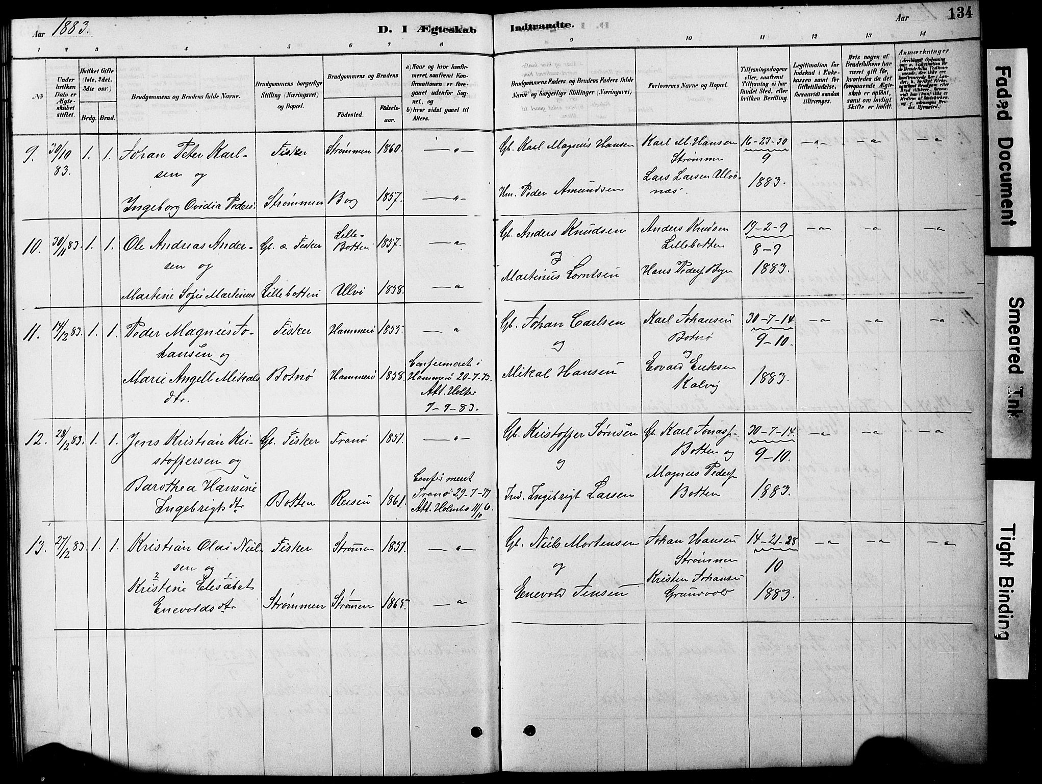 Ministerialprotokoller, klokkerbøker og fødselsregistre - Nordland, AV/SAT-A-1459/861/L0875: Parish register (copy) no. 861C01, 1879-1887, p. 134