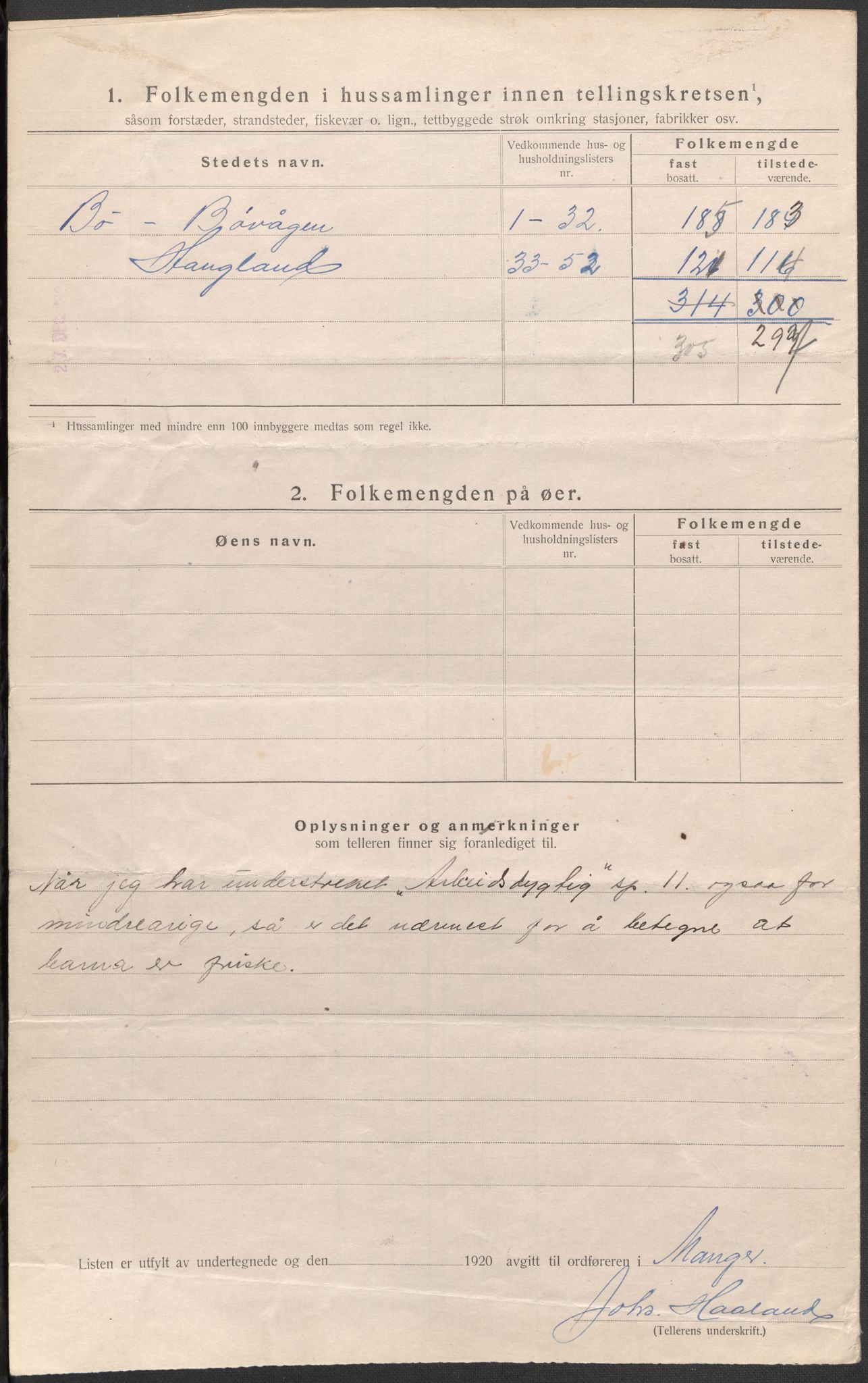 SAB, 1920 census for Manger, 1920, p. 19