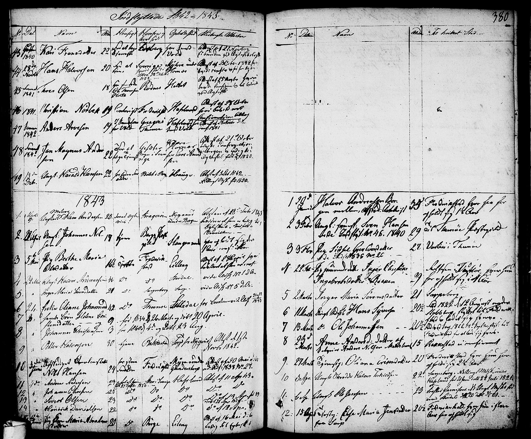 Skjeberg prestekontor Kirkebøker, AV/SAO-A-10923/F/Fa/L0005: Parish register (official) no. I 5, 1830-1845, p. 380