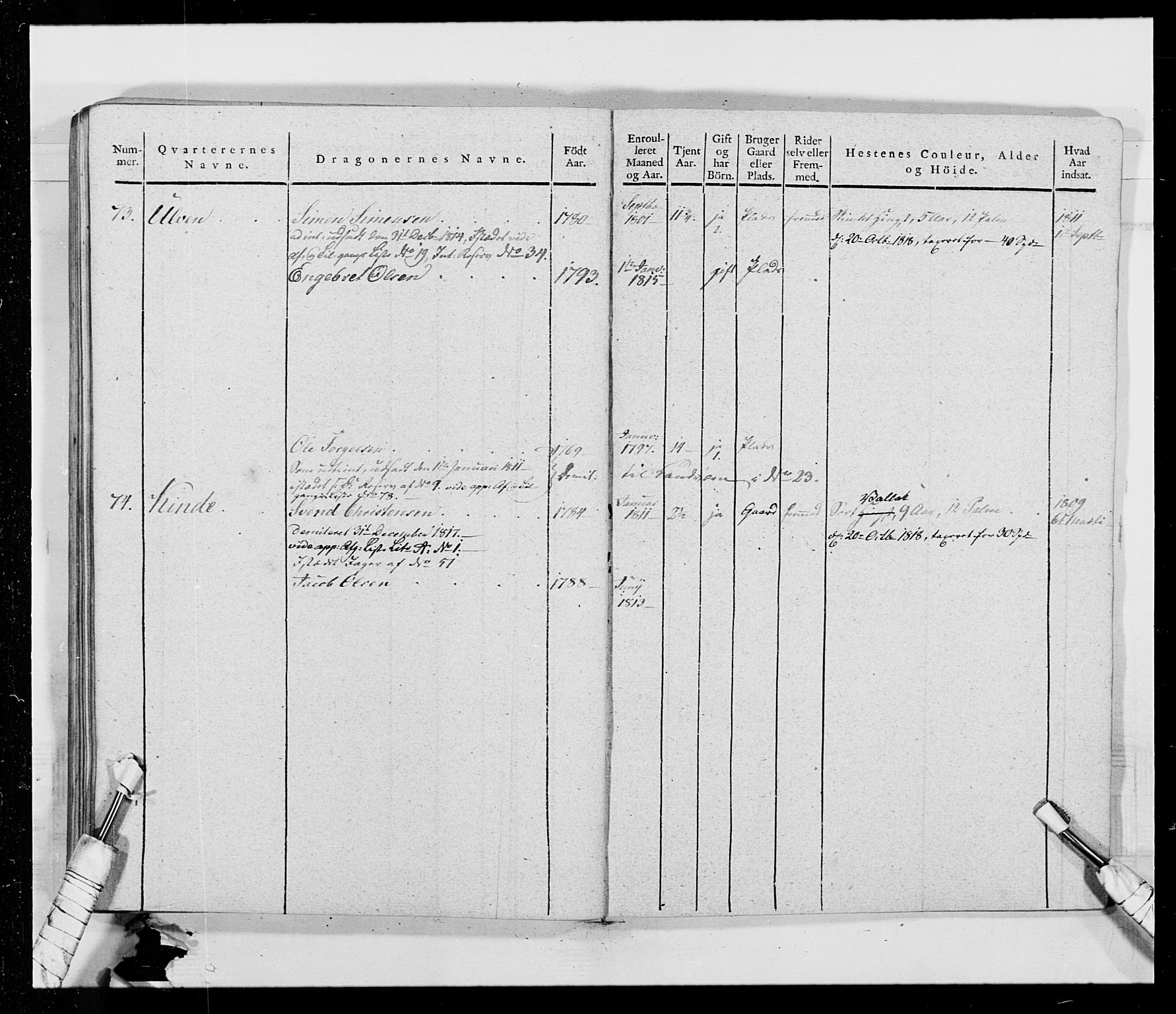 Generalitets- og kommissariatskollegiet, Det kongelige norske kommissariatskollegium, AV/RA-EA-5420/E/Eh/L0014: 3. Sønnafjelske dragonregiment, 1776-1813, p. 279