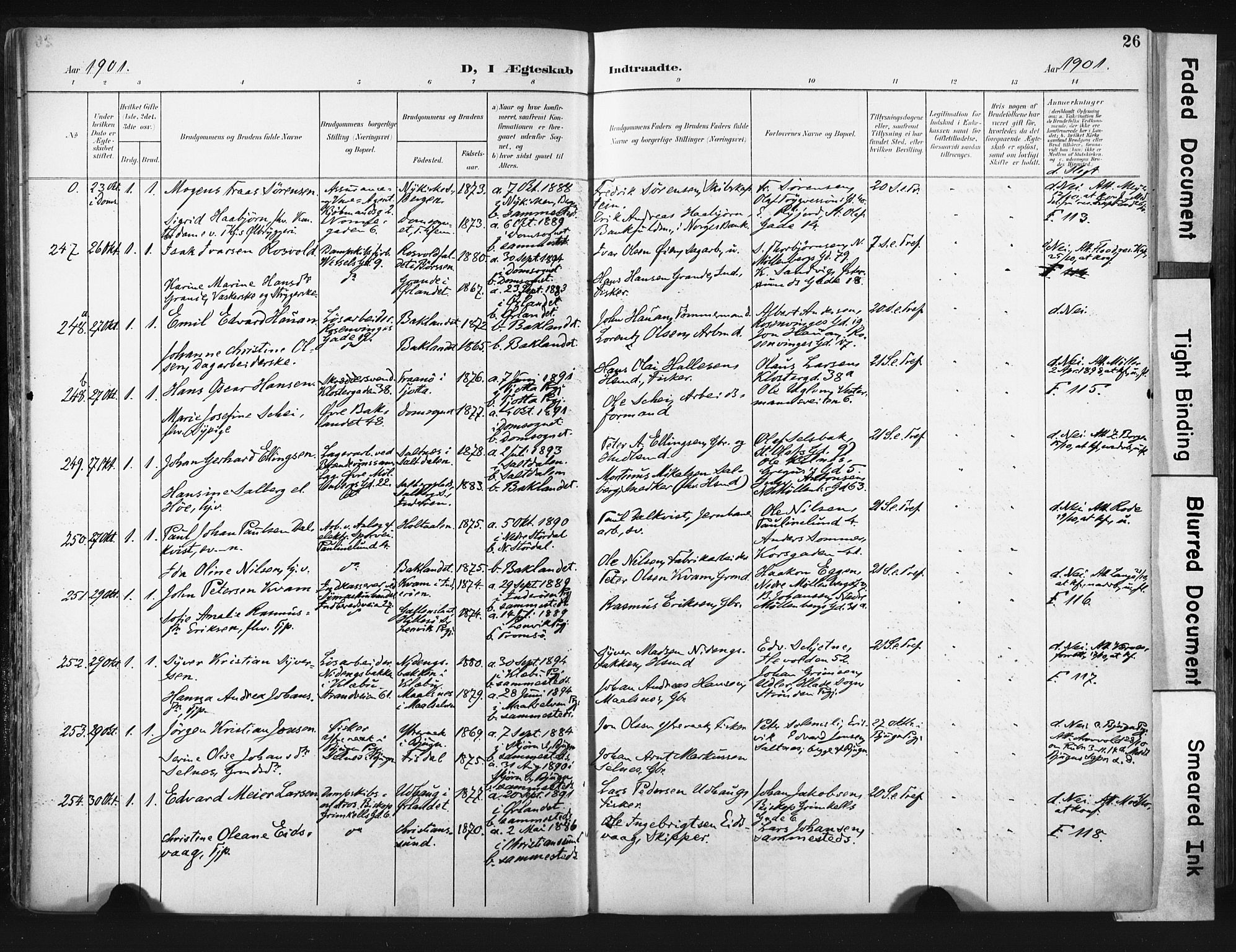Ministerialprotokoller, klokkerbøker og fødselsregistre - Sør-Trøndelag, SAT/A-1456/604/L0201: Parish register (official) no. 604A21, 1901-1911, p. 26