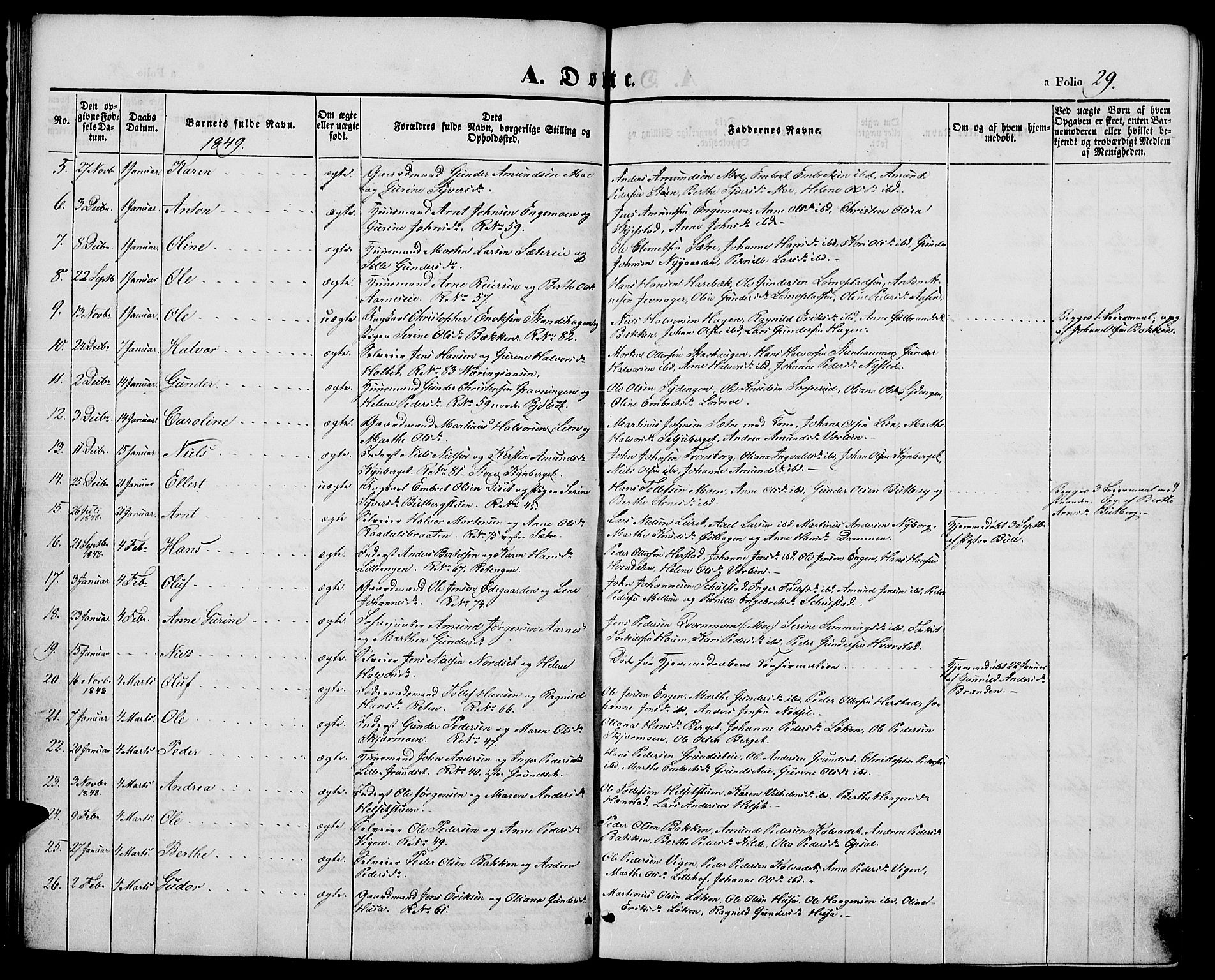 Elverum prestekontor, SAH/PREST-044/H/Ha/Hab/L0002: Parish register (copy) no. 2, 1845-1855, p. 29