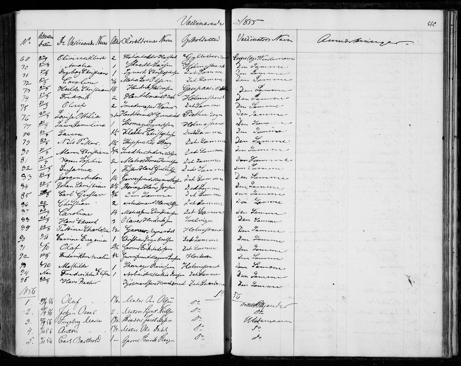 Holmestrand kirkebøker, AV/SAKO-A-346/F/Fa/L0002: Parish register (official) no. 2, 1840-1866, p. 560