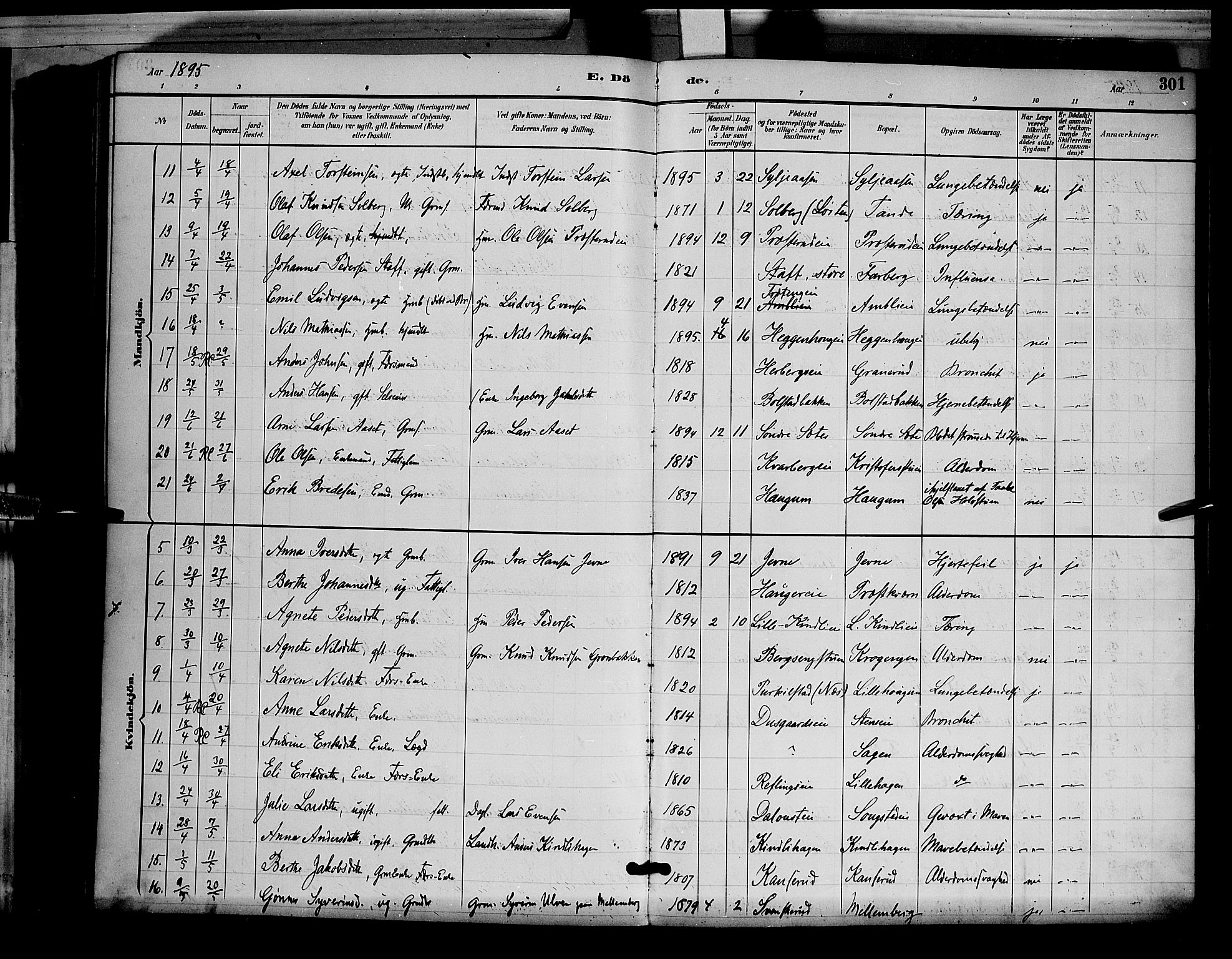 Ringsaker prestekontor, AV/SAH-PREST-014/L/La/L0012: Parish register (copy) no. 12, 1891-1902, p. 301