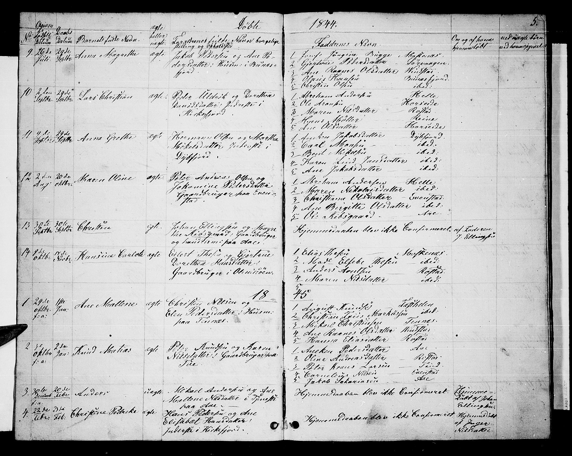 Ministerialprotokoller, klokkerbøker og fødselsregistre - Nordland, SAT/A-1459/886/L1224: Parish register (copy) no. 886C01, 1843-1873, p. 5