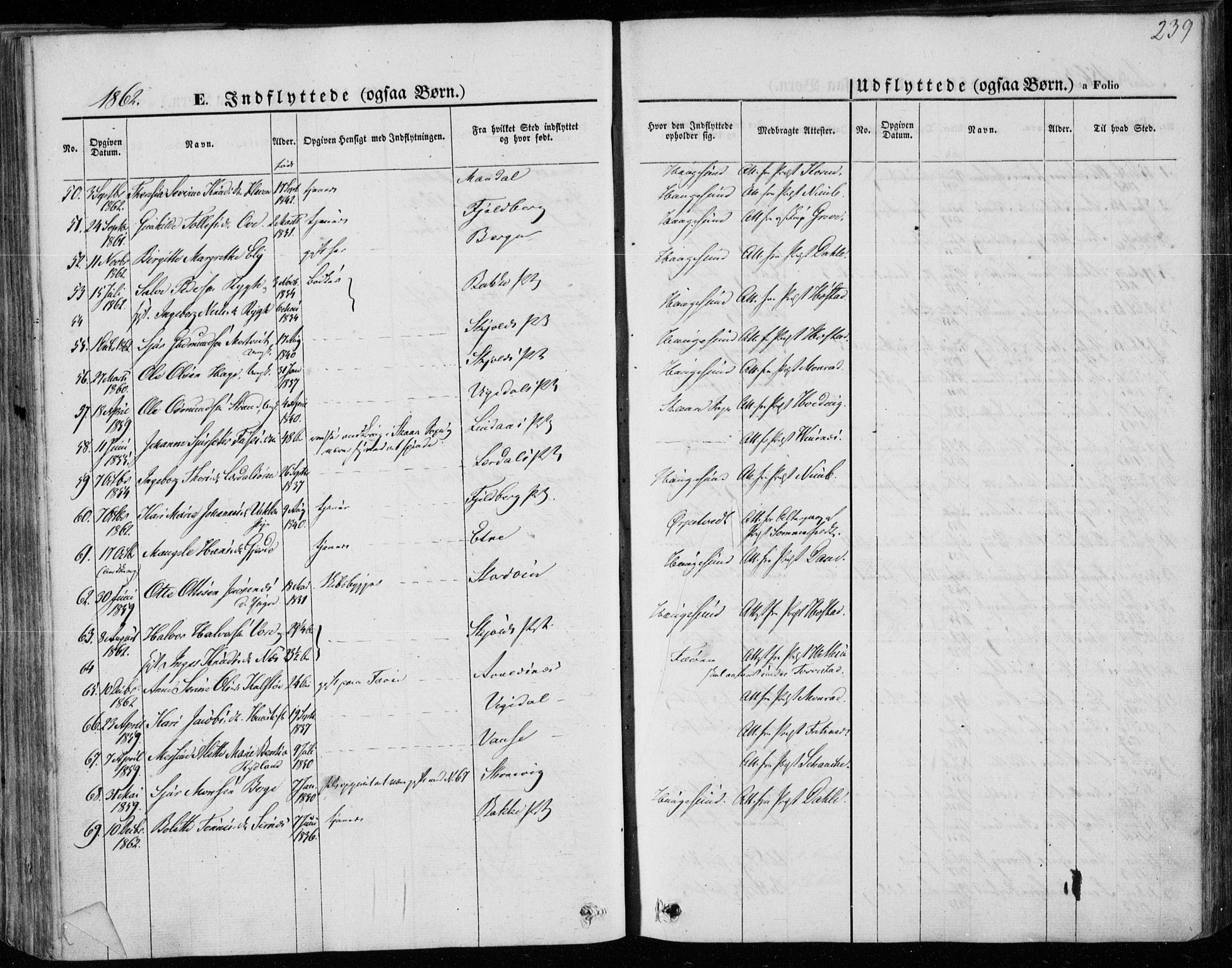 Torvastad sokneprestkontor, AV/SAST-A -101857/H/Ha/Haa/L0011: Parish register (official) no. A 11, 1857-1866, p. 239