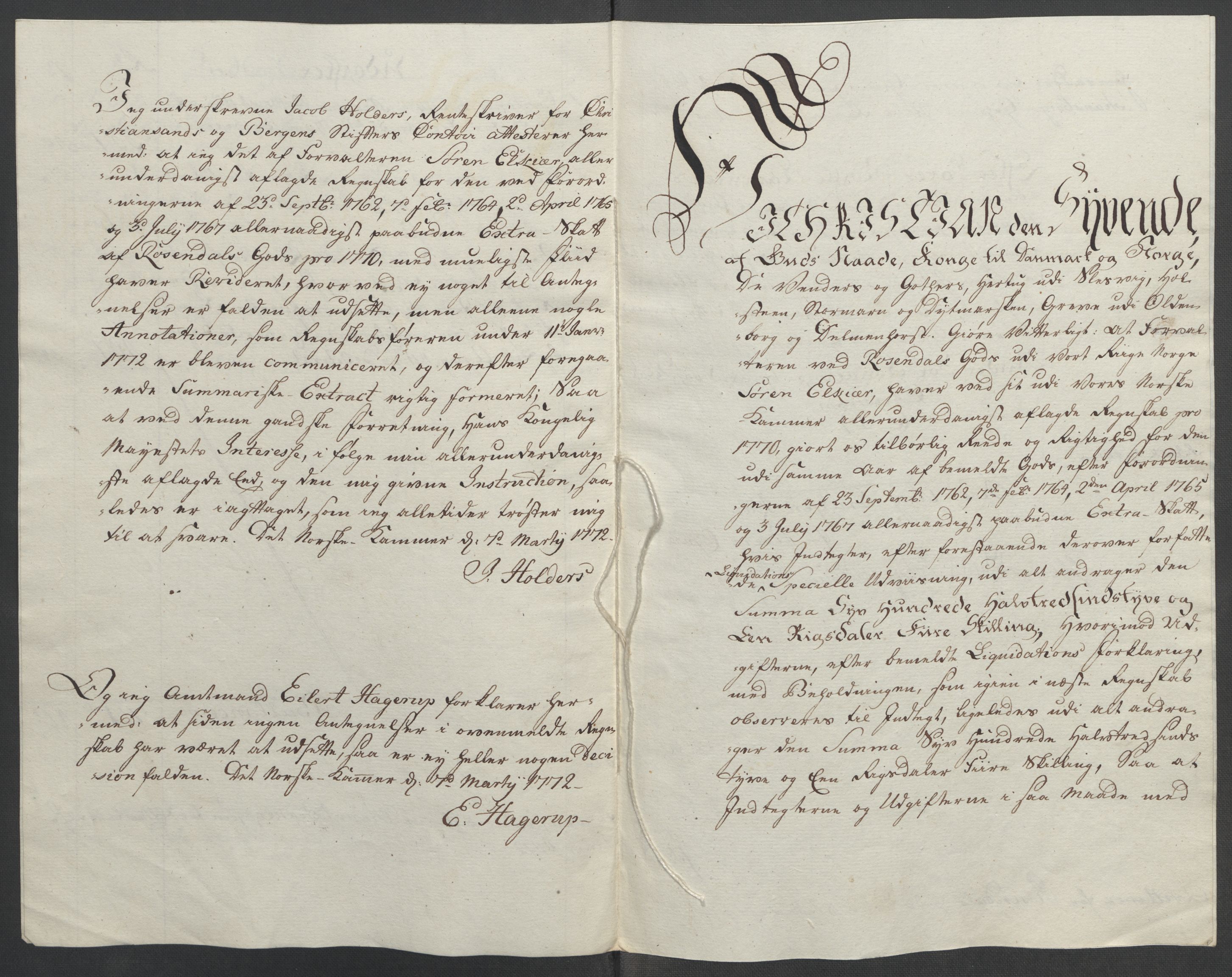 Rentekammeret inntil 1814, Reviderte regnskaper, Fogderegnskap, RA/EA-4092/R49/L3157: Ekstraskatten Rosendal Baroni, 1762-1772, p. 287