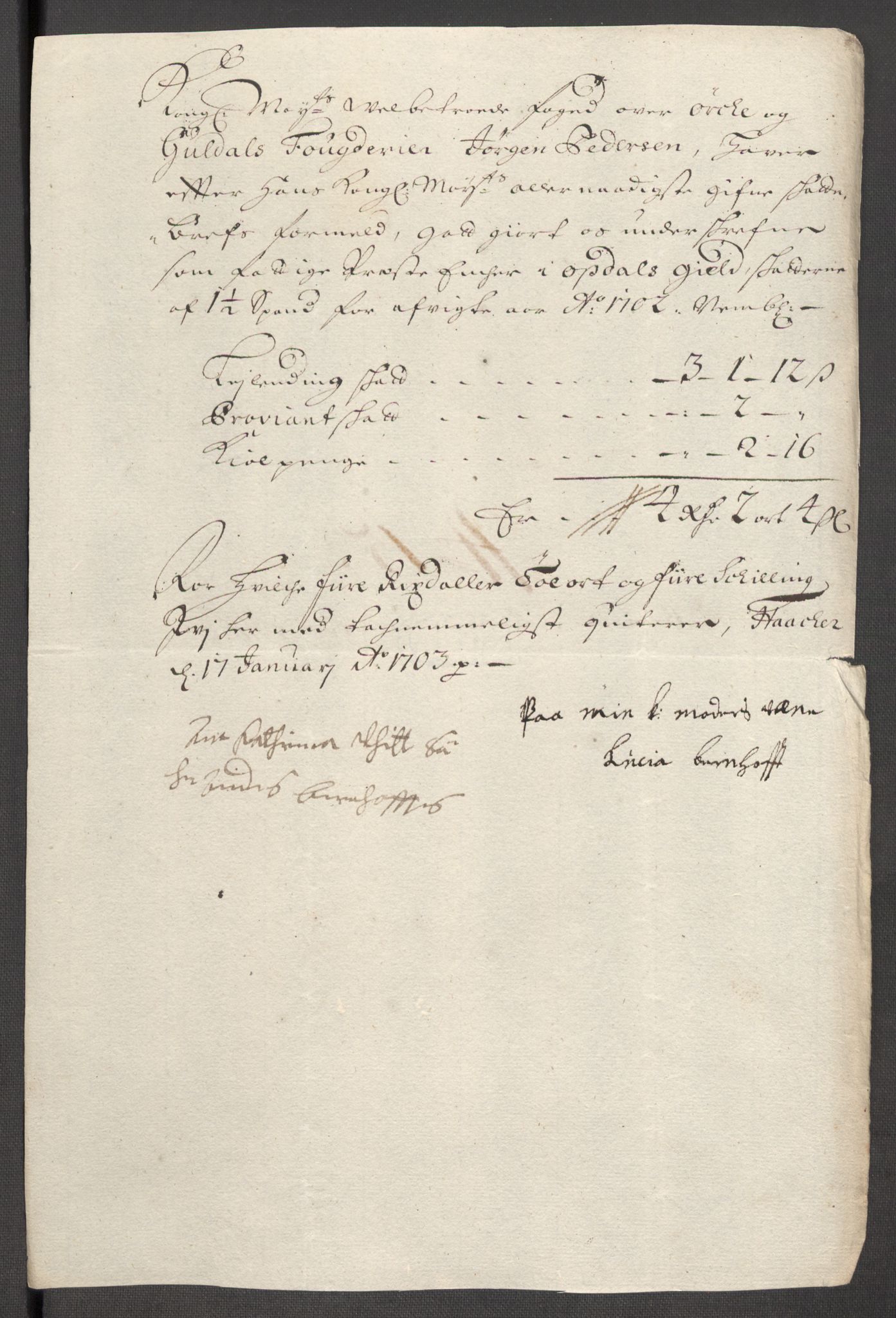 Rentekammeret inntil 1814, Reviderte regnskaper, Fogderegnskap, AV/RA-EA-4092/R60/L3952: Fogderegnskap Orkdal og Gauldal, 1702, p. 160