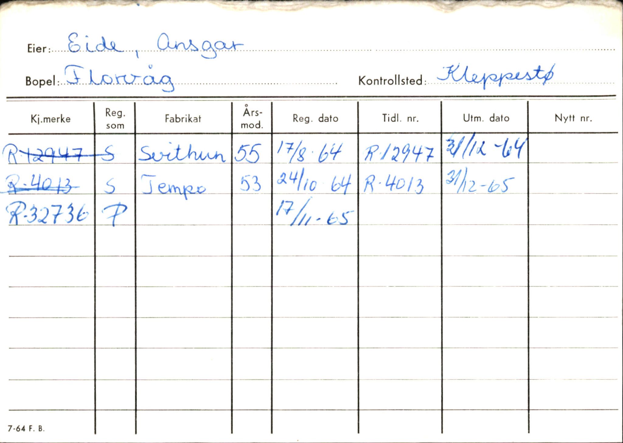 Statens vegvesen, Hordaland vegkontor, AV/SAB-A-5201/2/Ha/L0010: R-eierkort E, 1920-1971, p. 25