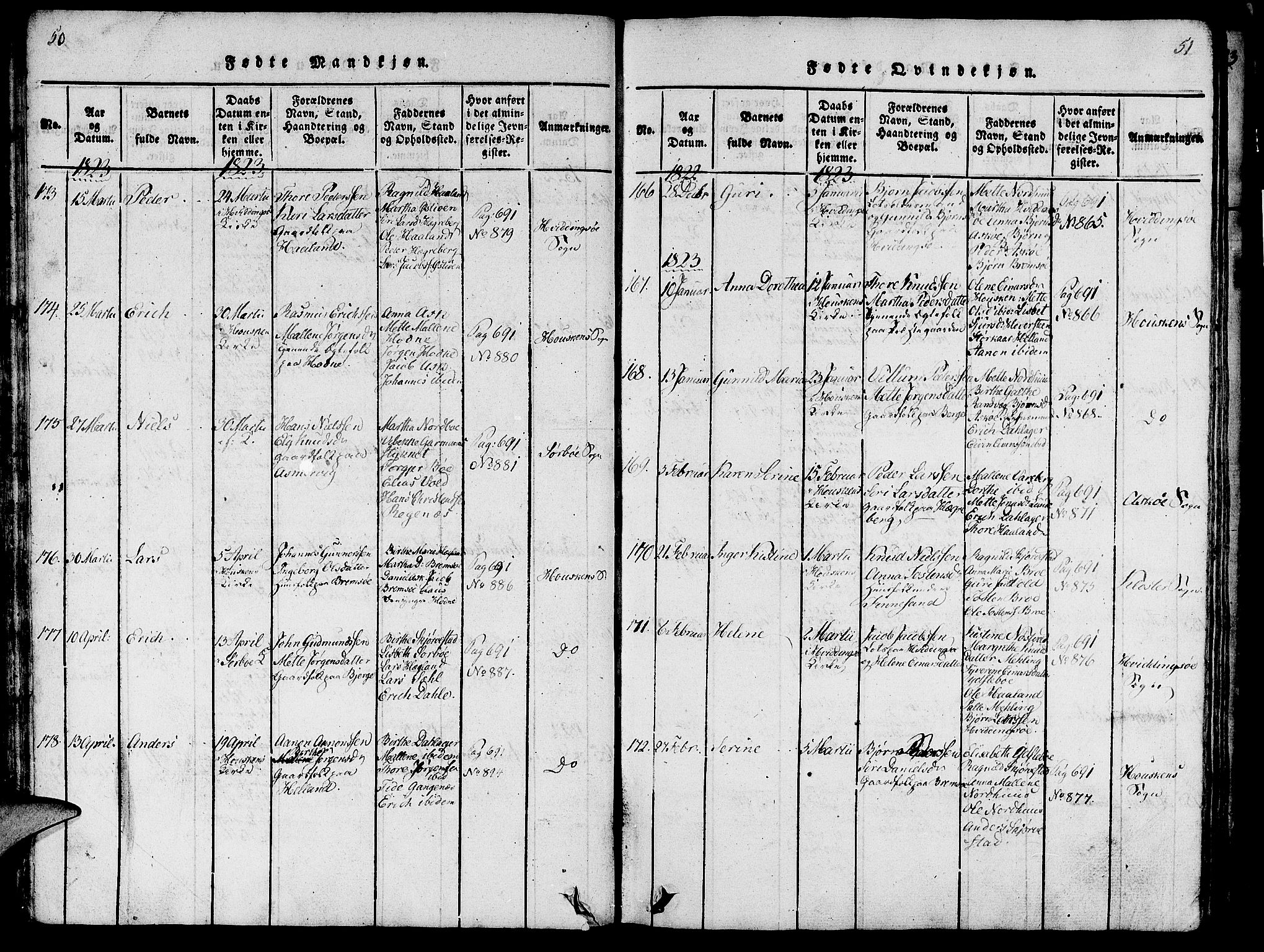 Rennesøy sokneprestkontor, AV/SAST-A -101827/H/Ha/Haa/L0004: Parish register (official) no. A 4, 1816-1837, p. 50-51