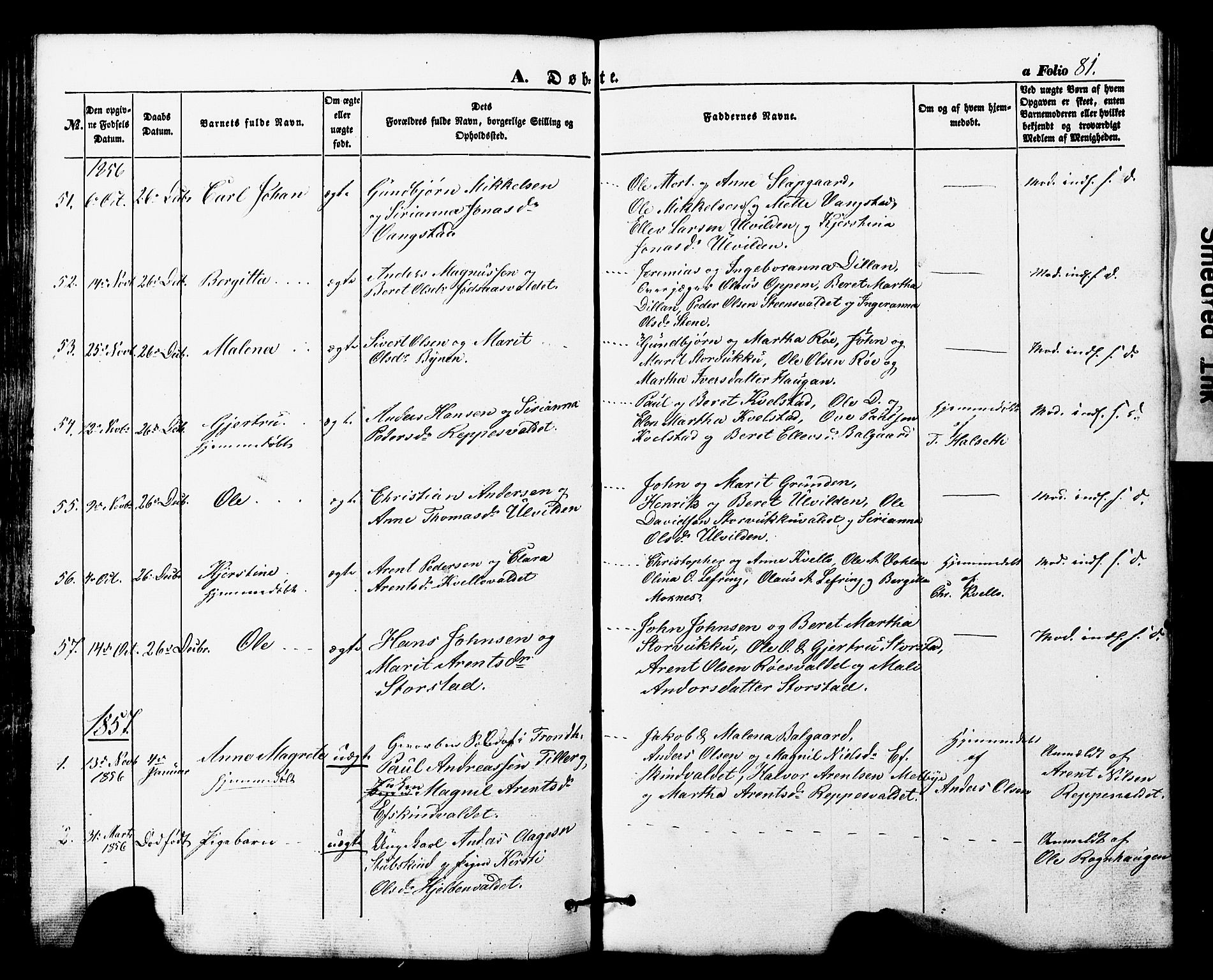 Ministerialprotokoller, klokkerbøker og fødselsregistre - Nord-Trøndelag, SAT/A-1458/724/L0268: Parish register (copy) no. 724C04, 1846-1878, p. 81