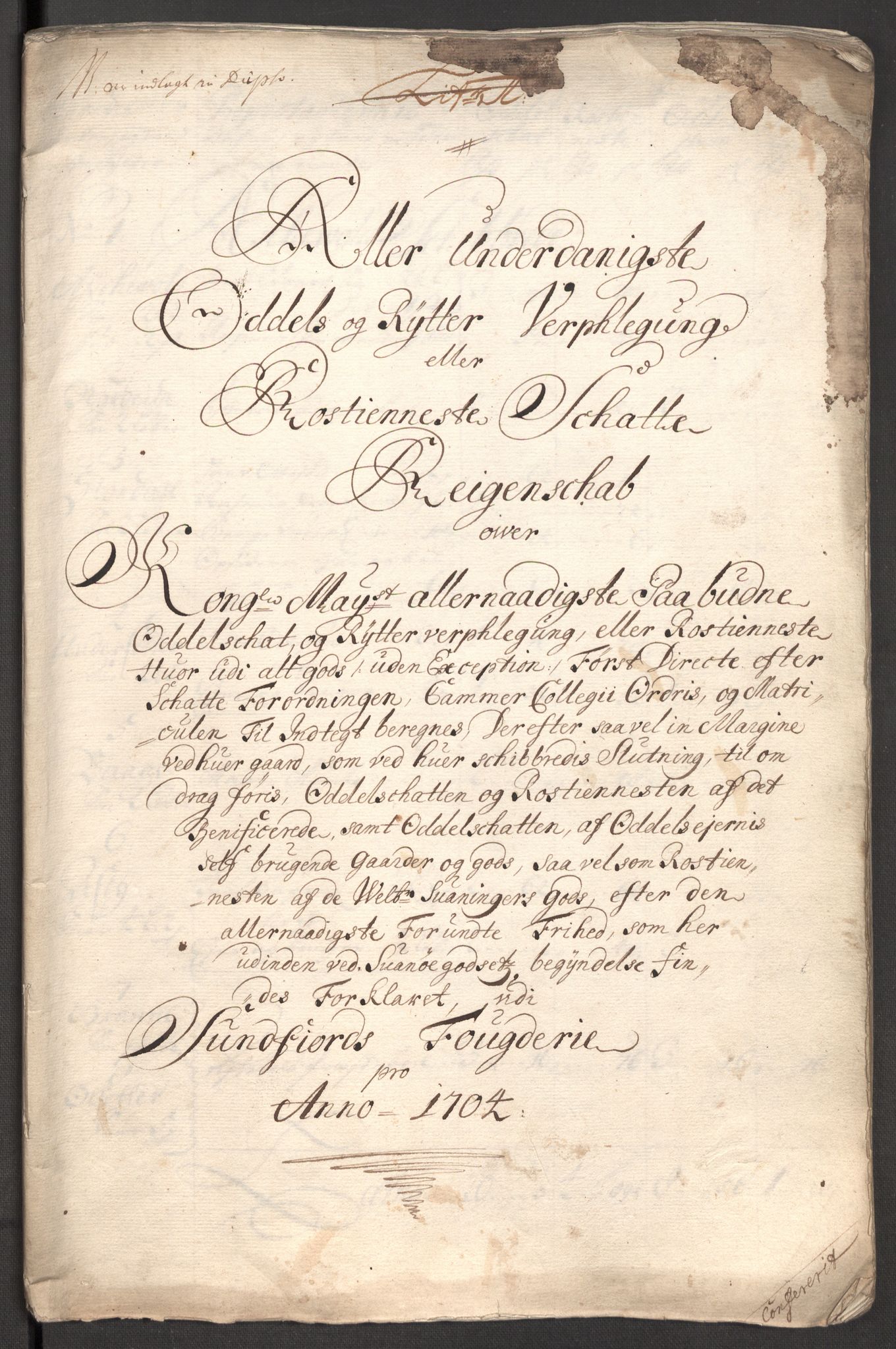 Rentekammeret inntil 1814, Reviderte regnskaper, Fogderegnskap, RA/EA-4092/R53/L3428: Fogderegnskap Sunn- og Nordfjord, 1704, p. 27