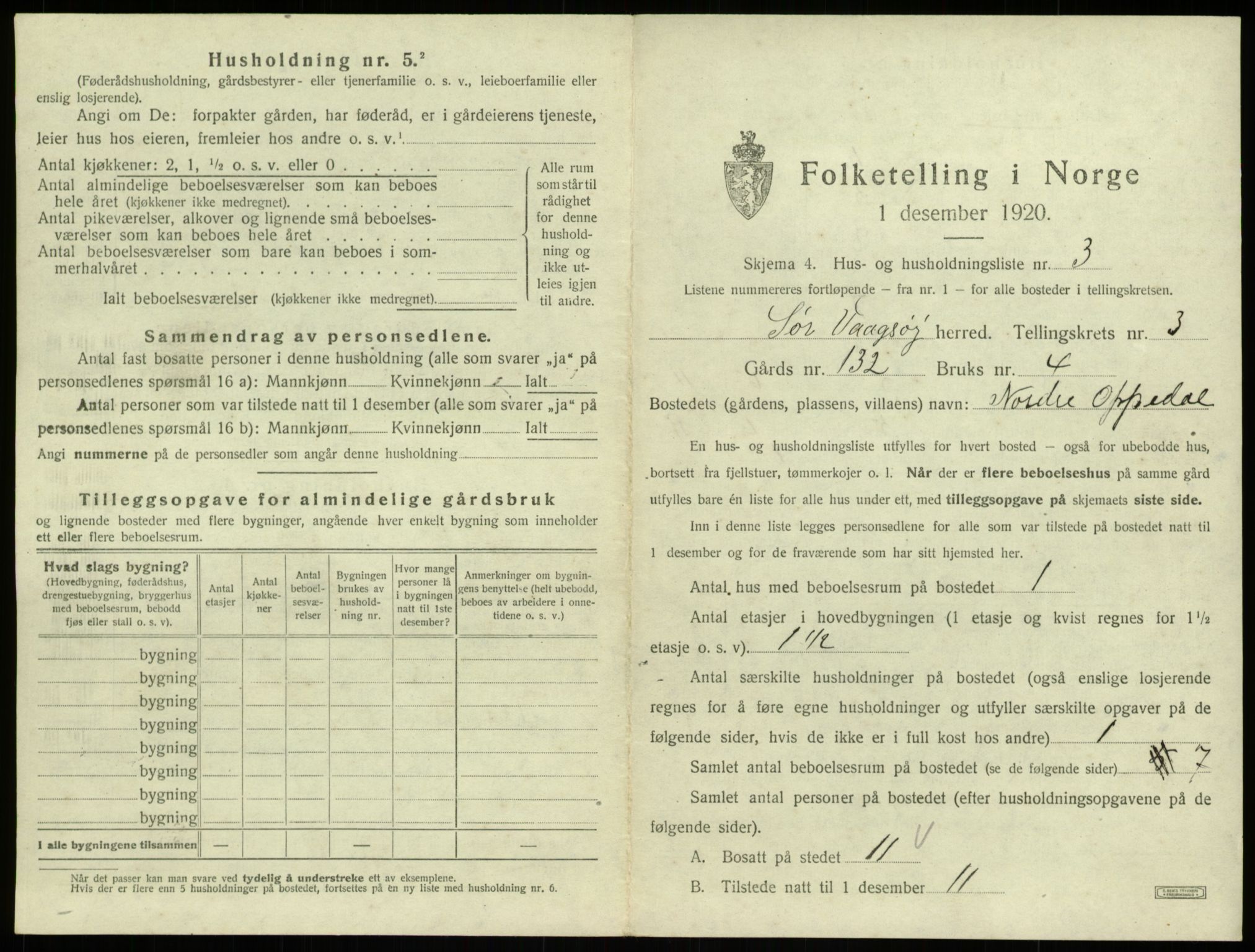 SAB, 1920 census for Sør-Vågsøy, 1920, p. 161