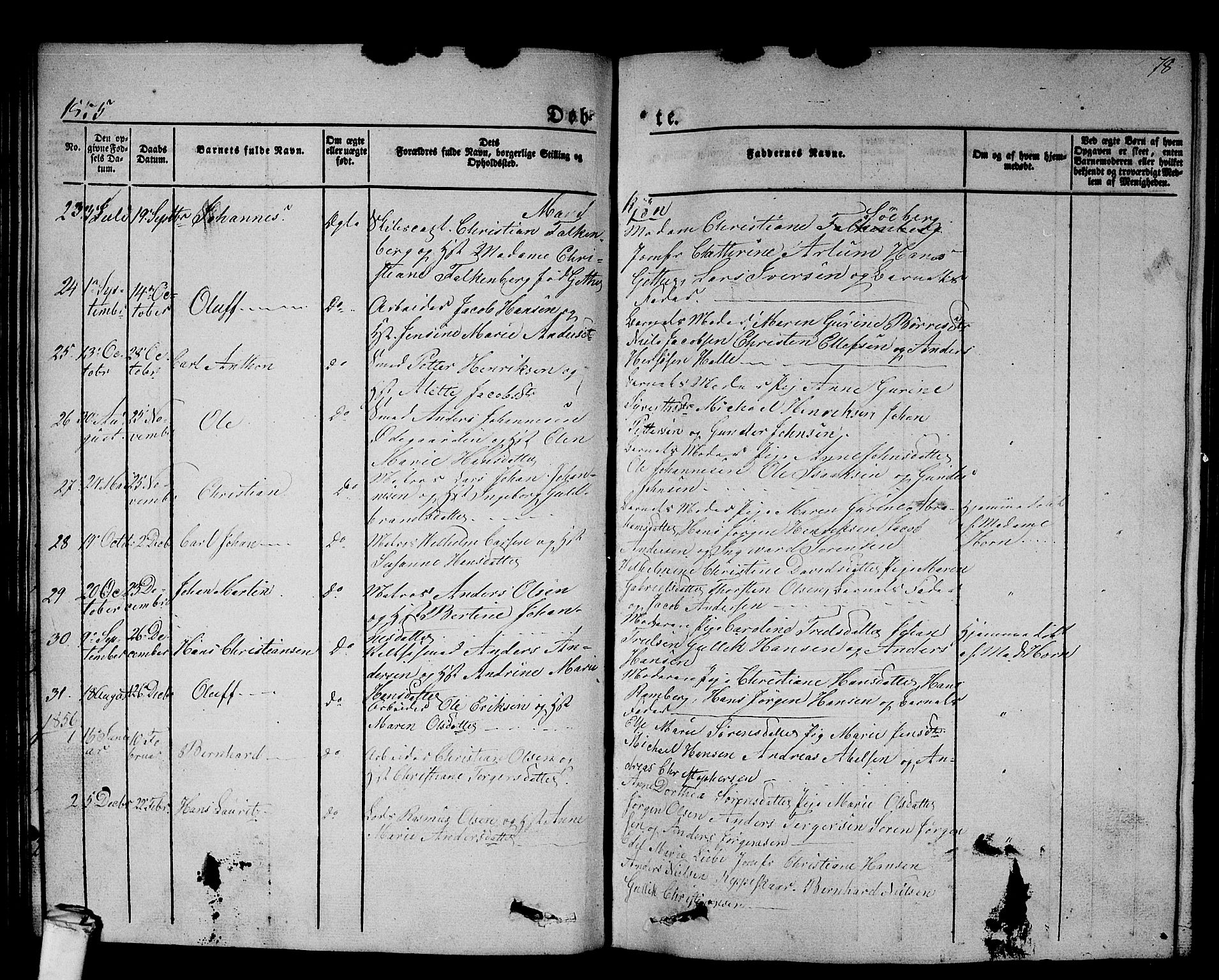 Larvik kirkebøker, SAKO/A-352/G/Gb/L0002: Parish register (copy) no. II 2, 1843-1866, p. 78