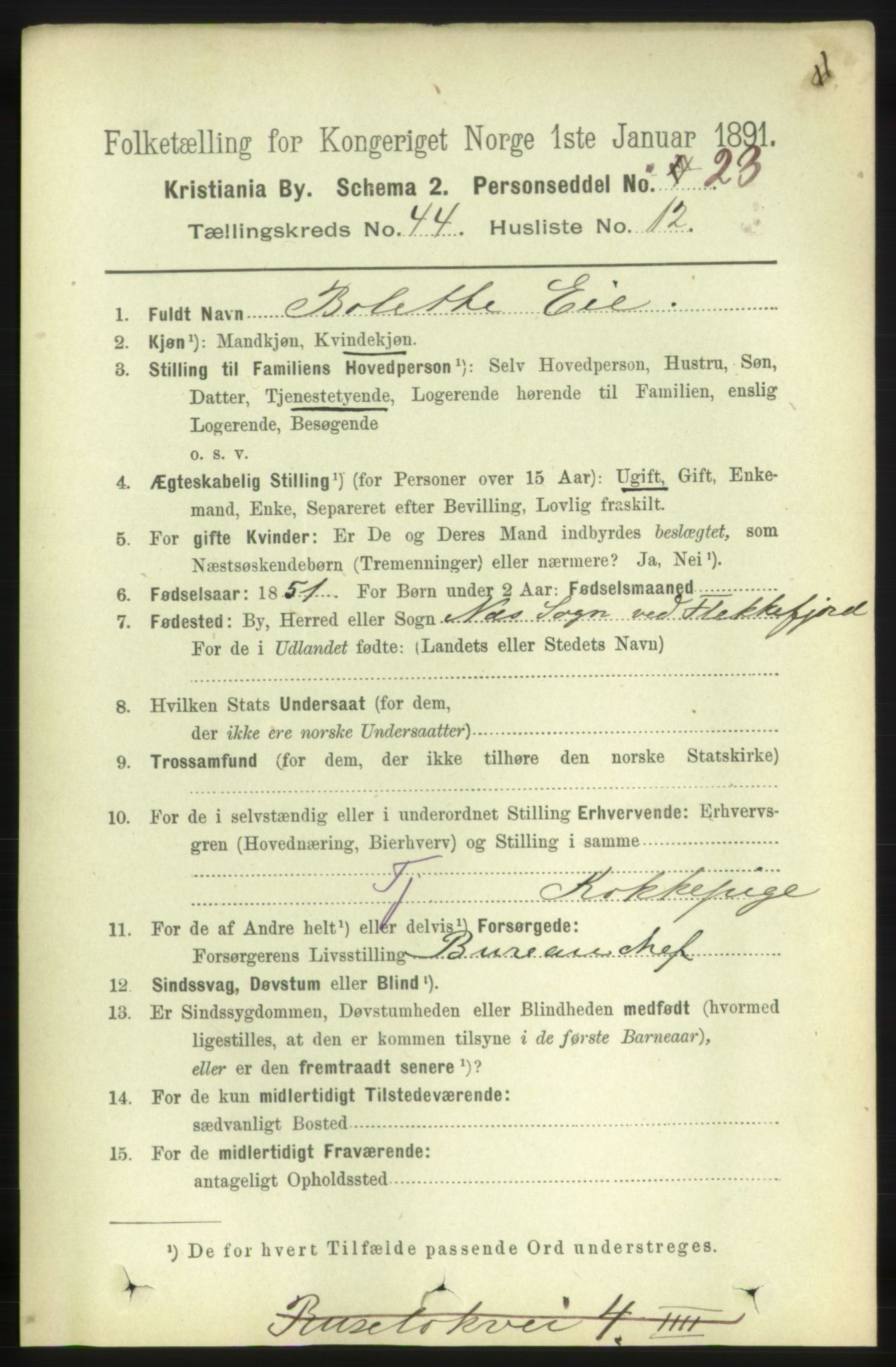 RA, 1891 census for 0301 Kristiania, 1891, p. 26984