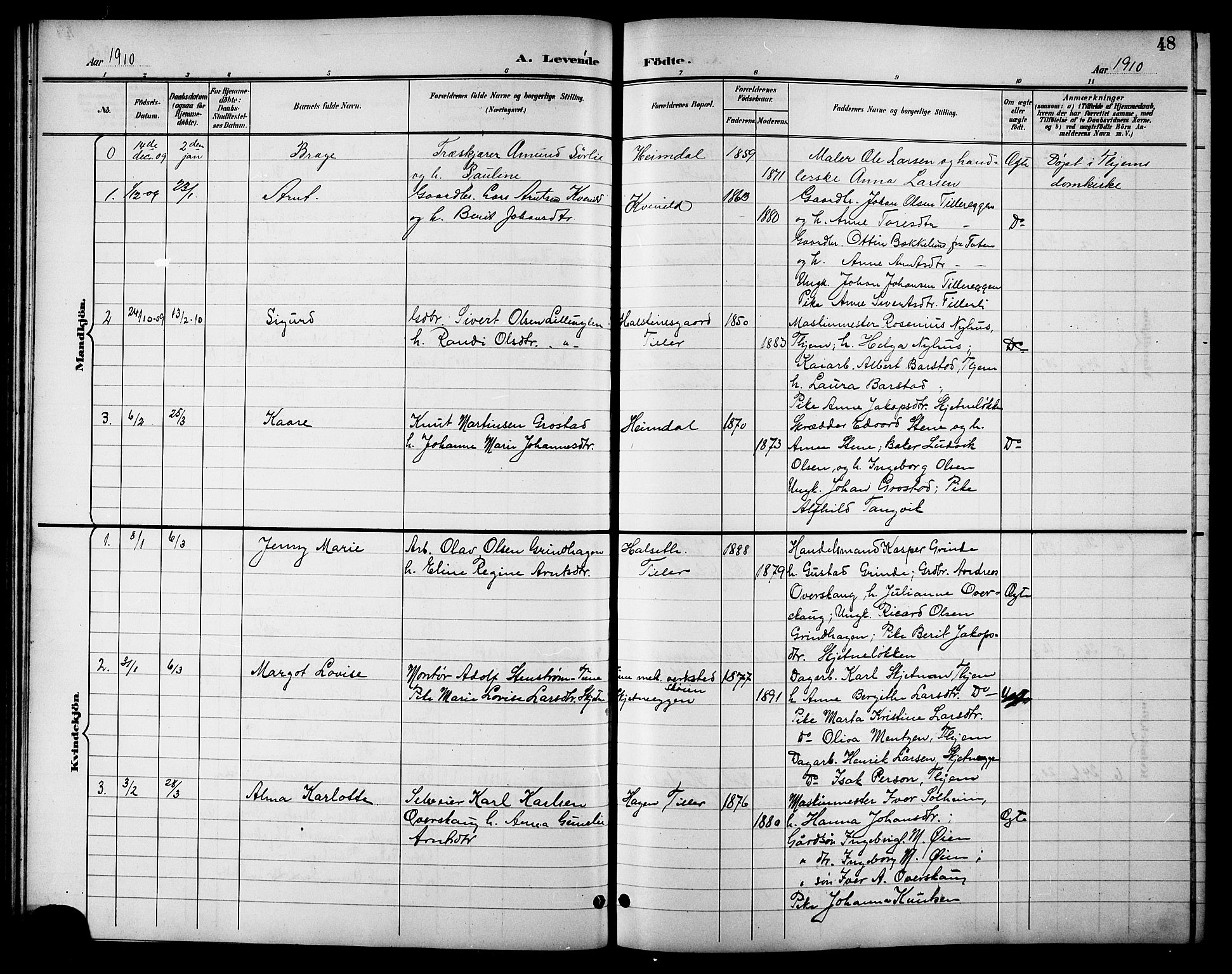 Ministerialprotokoller, klokkerbøker og fødselsregistre - Sør-Trøndelag, SAT/A-1456/621/L0460: Parish register (copy) no. 621C03, 1896-1914, p. 48