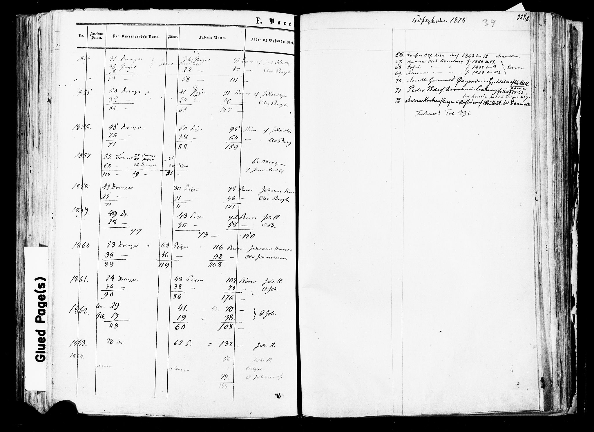 Aurskog prestekontor Kirkebøker, SAO/A-10304a/F/Fa/L0007: Parish register (official) no. I 7, 1854-1877, p. 325