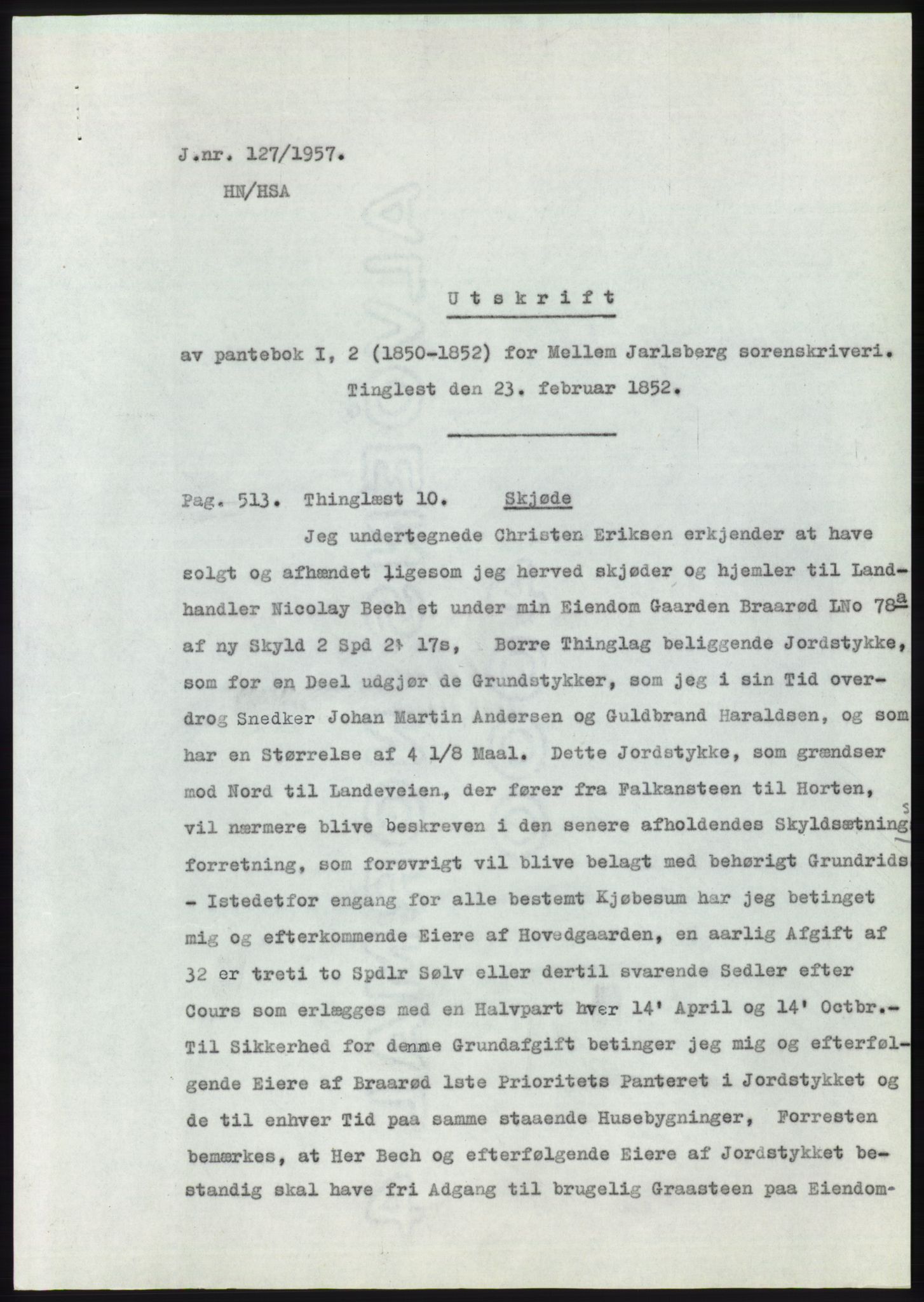 Statsarkivet i Kongsberg, SAKO/A-0001, 1956-1957, p. 155