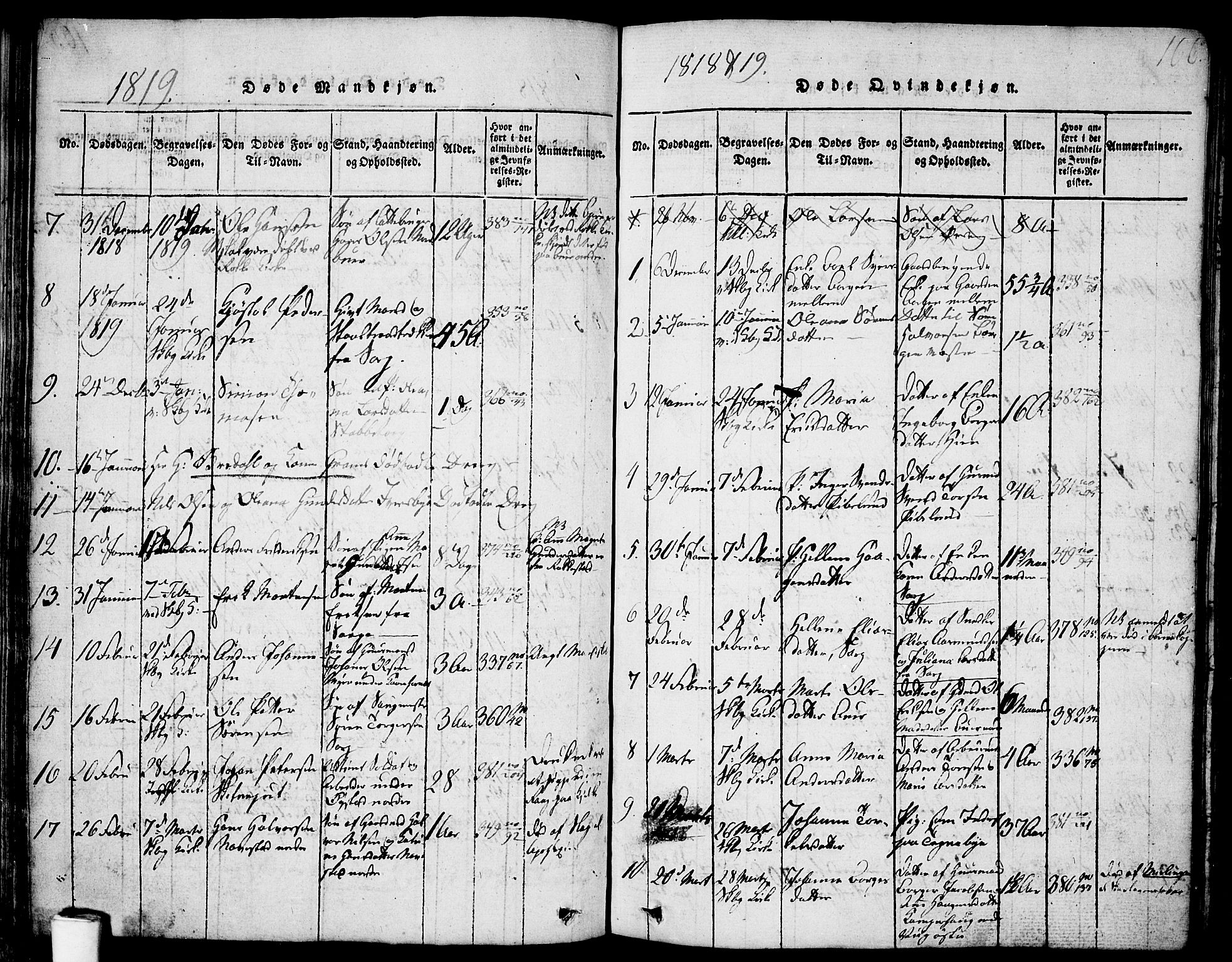 Skjeberg prestekontor Kirkebøker, AV/SAO-A-10923/F/Fa/L0004: Parish register (official) no. I 4, 1815-1830, p. 106