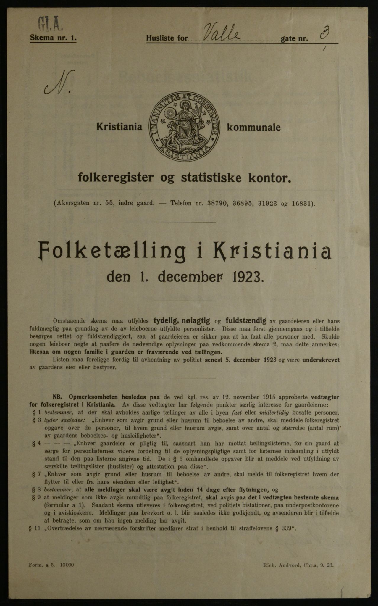 OBA, Municipal Census 1923 for Kristiania, 1923, p. 134656