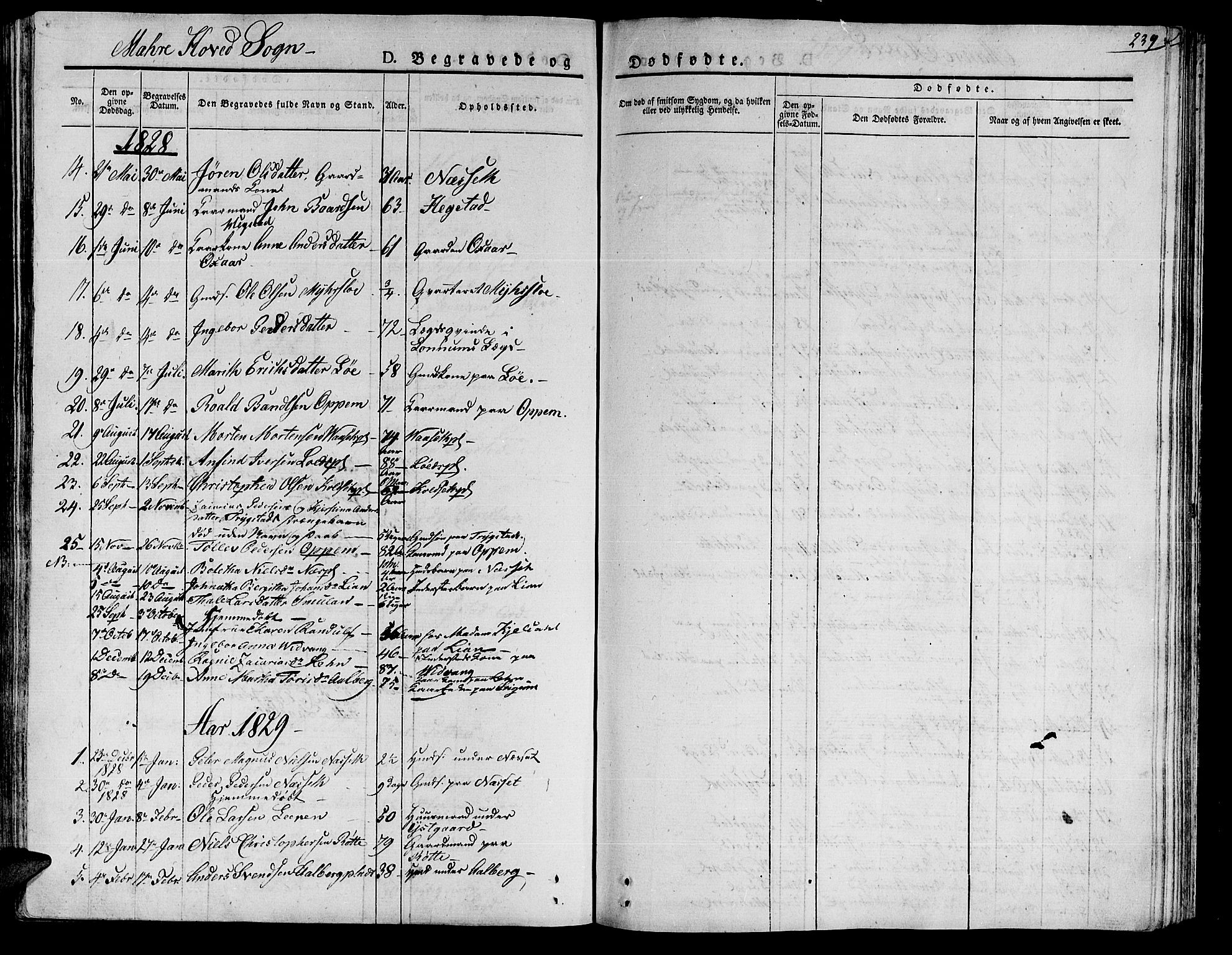 Ministerialprotokoller, klokkerbøker og fødselsregistre - Nord-Trøndelag, SAT/A-1458/735/L0336: Parish register (official) no. 735A05 /1, 1825-1835, p. 239