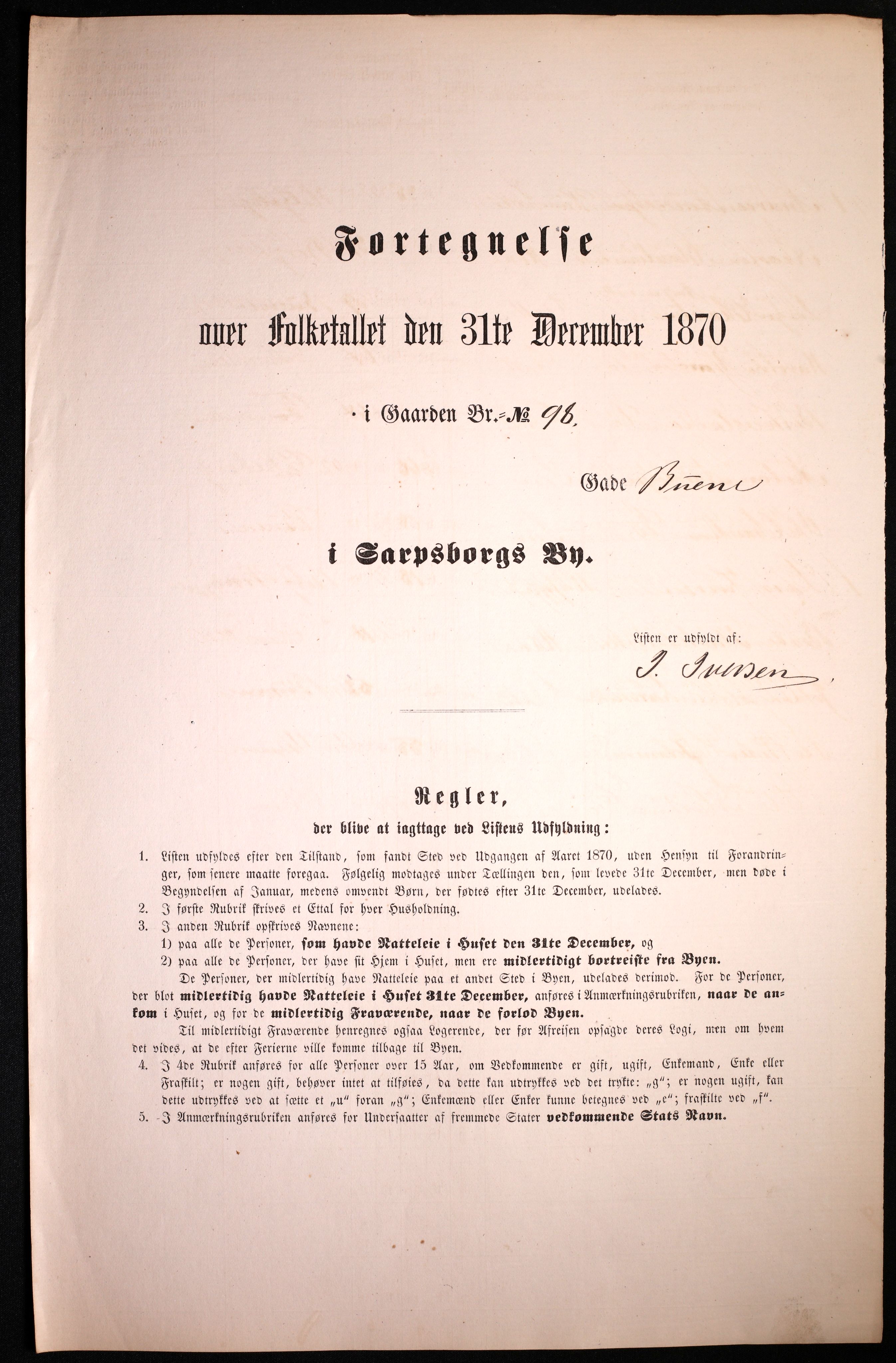 RA, 1870 census for 0102 Sarpsborg, 1870, p. 423