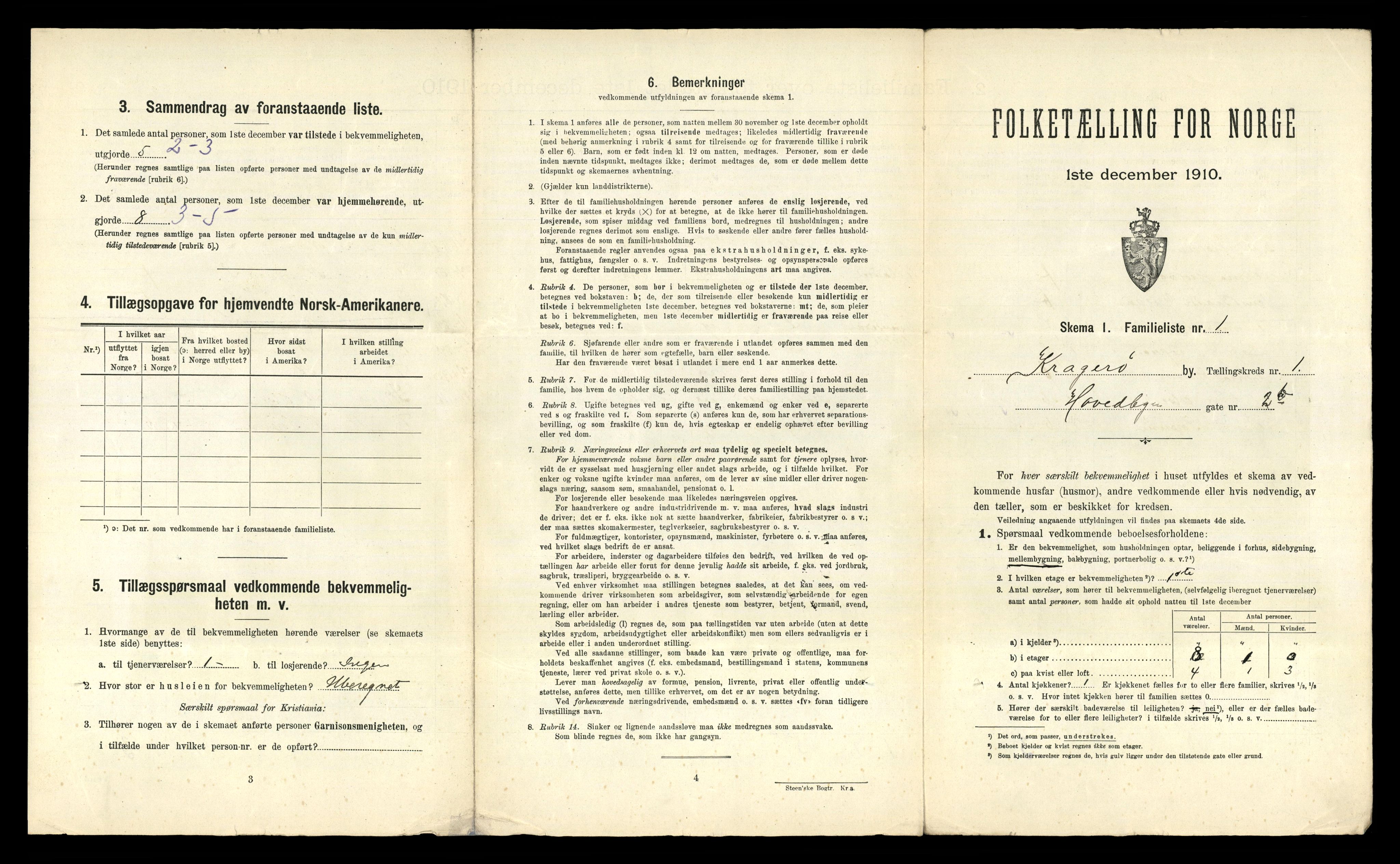 RA, 1910 census for Kragerø, 1910, p. 56